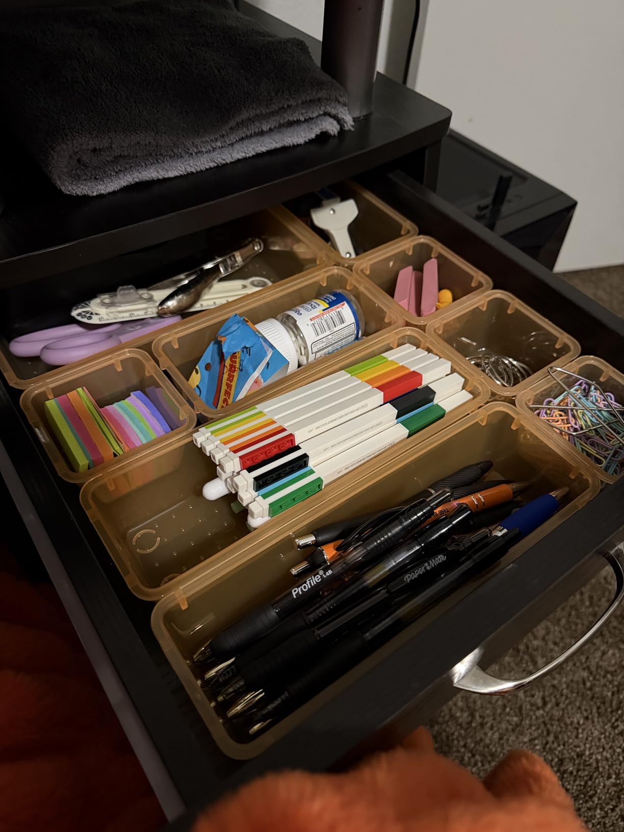 25 PCS Plastic Drawer Organizer, Versatile Organizer Trays & Storage Bins for Makeup, Jewelry, and Office, Clear Black customer photo 1