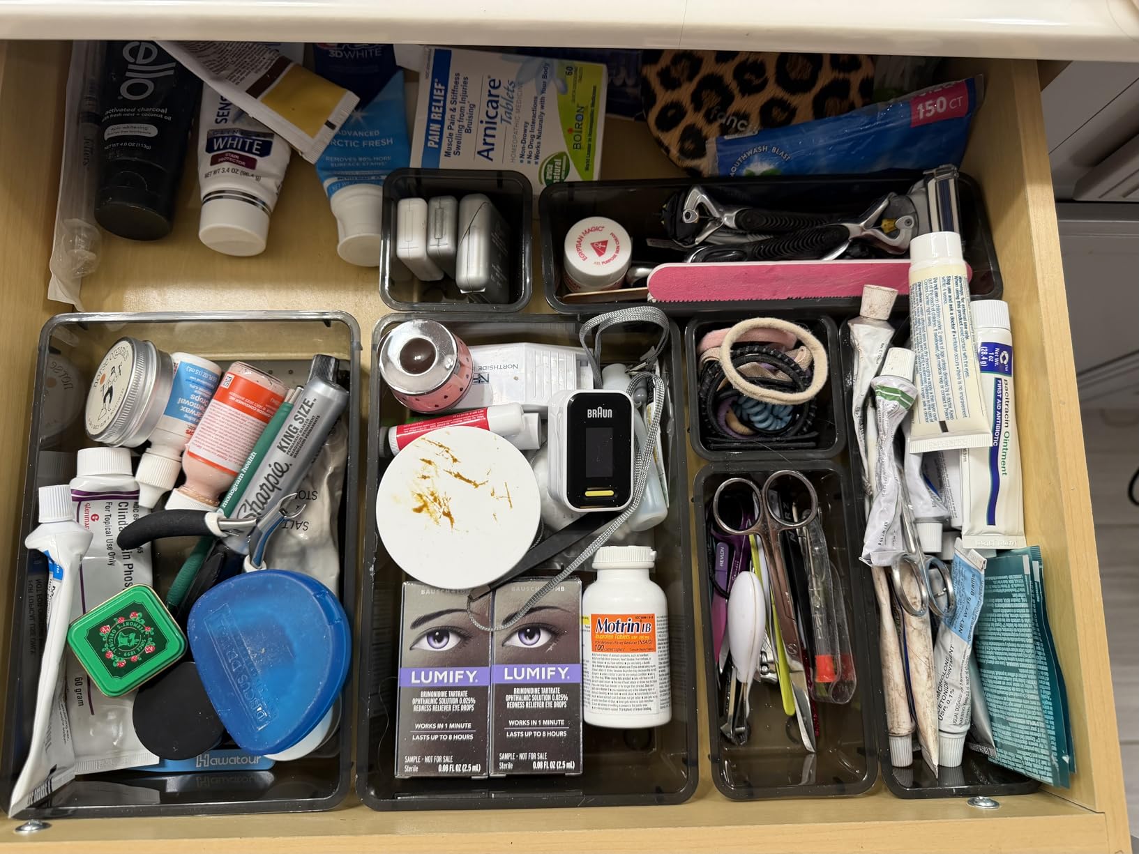25 PCS Plastic Drawer Organizer, Versatile Organizer Trays & Storage Bins for Makeup, Jewelry, and Office, Clear Black customer photo 2