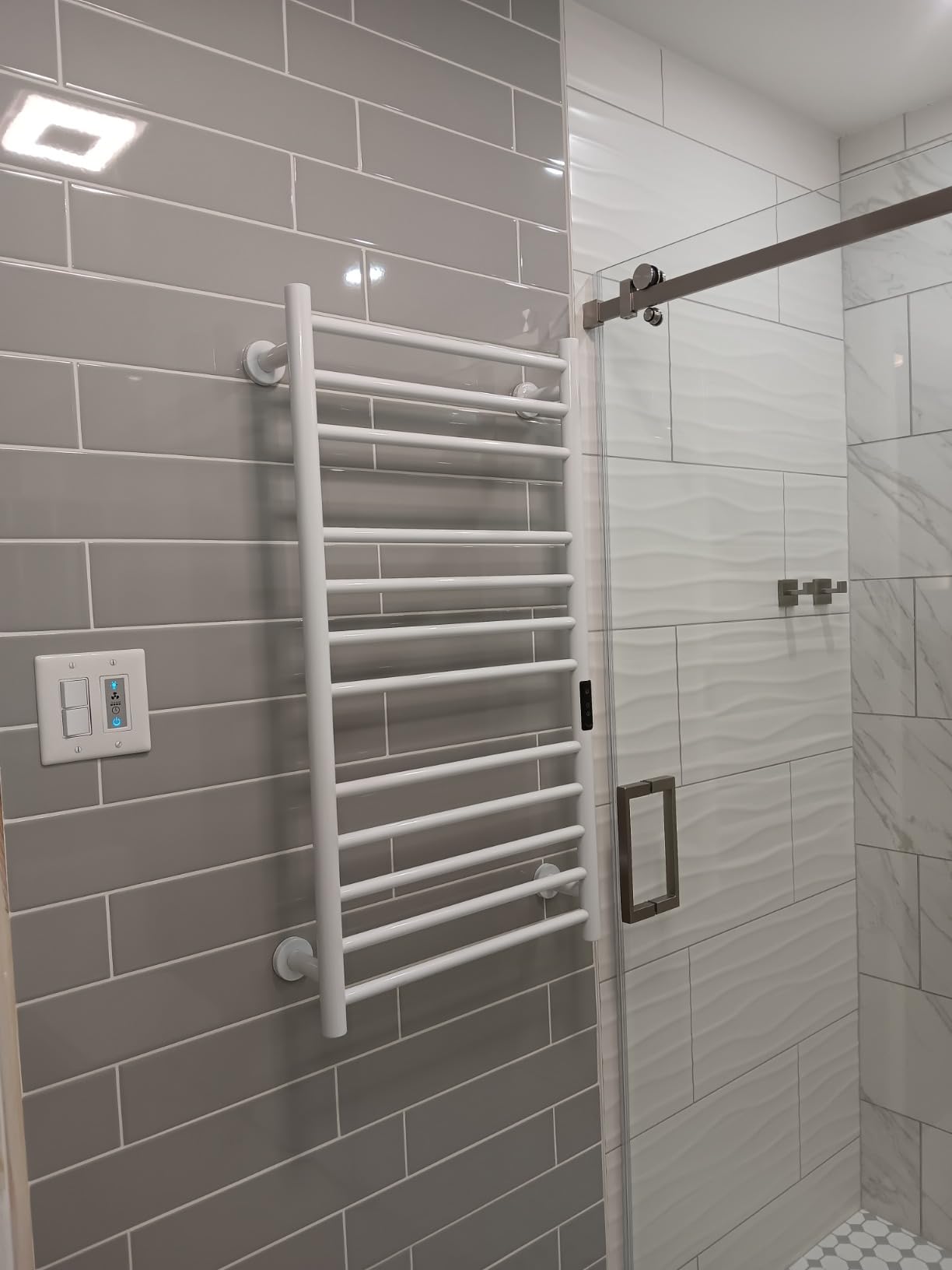 Poloma Wall Mounted Towel Warmer Rack for Bathrooms, Electric Heated Towel Rack Heater, Stainless Steel 12Bars White, CSA Certified. customer photo 2