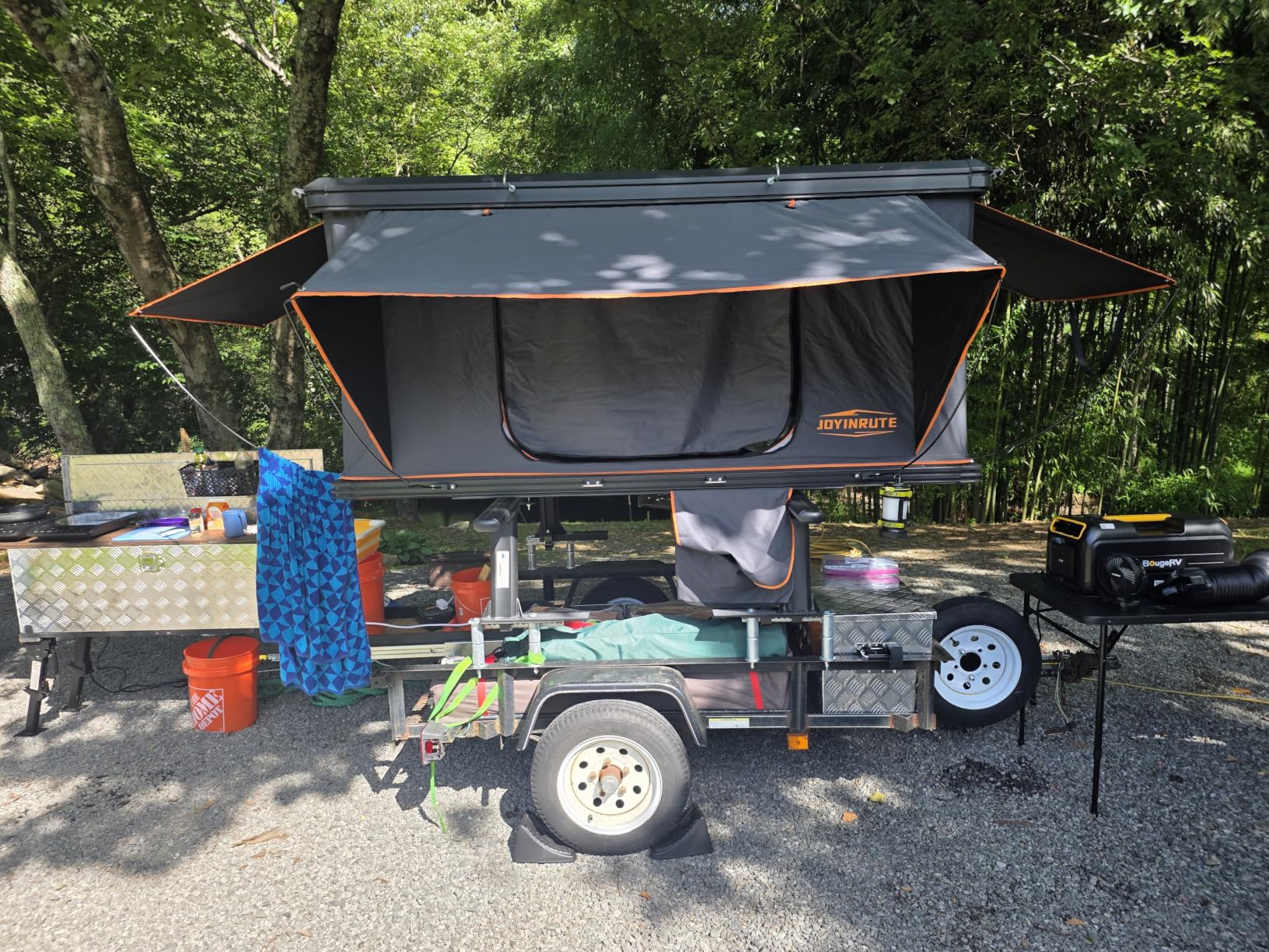 Rooftop Tent Hard Shell with Winter Insulation for 4-Season Camping | Aluminum hardshell, 2-layer mat, LED light strip, 2 Person Car Roof top tent, Suitable for Jeep Truck SUV Trailer customer photo 2