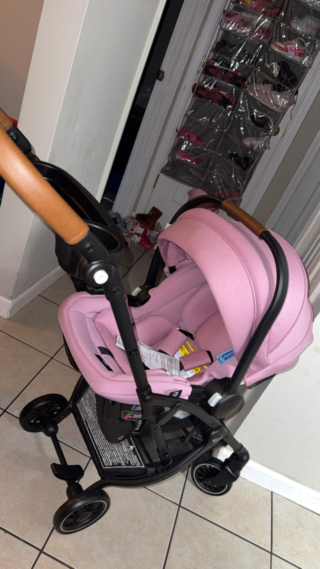 Graco Gomax Infant Car Seat, Orchid Haze, Lightweight, Reclining Rear Facing Car Seat Installs with or Without a Base customer photo 1