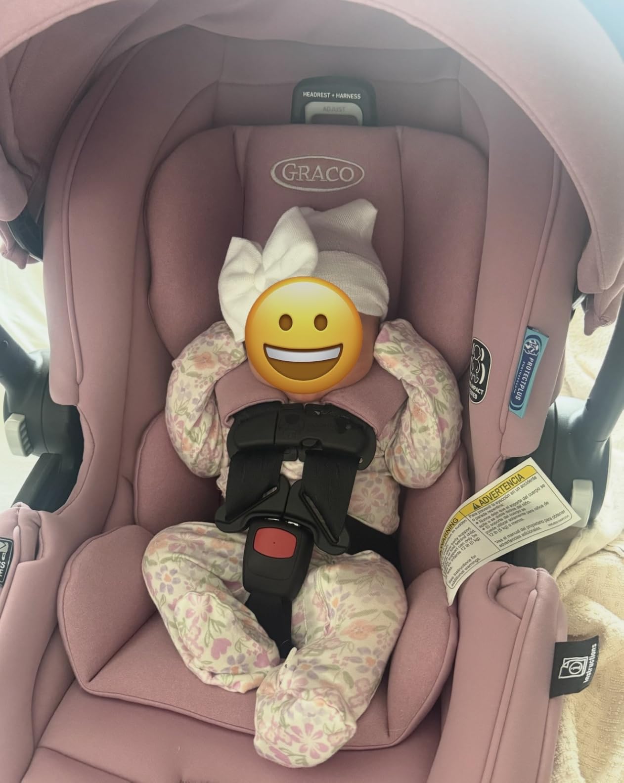 Graco Gomax Infant Car Seat, Orchid Haze, Lightweight, Reclining Rear Facing Car Seat Installs with or Without a Base customer photo 2