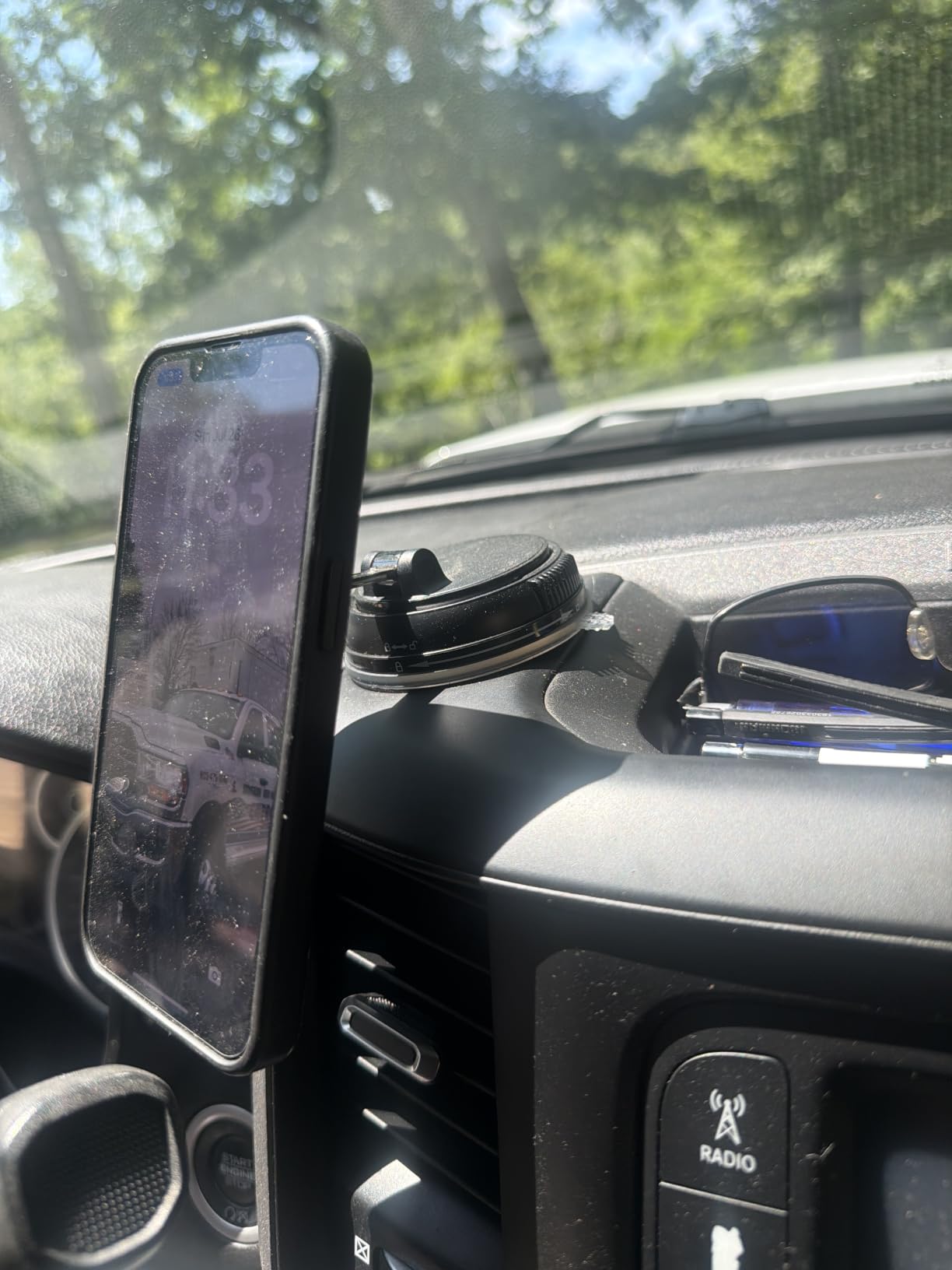 ANDERY Car Phone Holder for Magsafe [78+LBS Max Suction & 2400gf Magnetic] | 360° Adjustable Car Phone Mount, Phone Holders for Your Car for iPhone 17-12 Pro Max Plus Air, Carbon Fiber customer photo 2