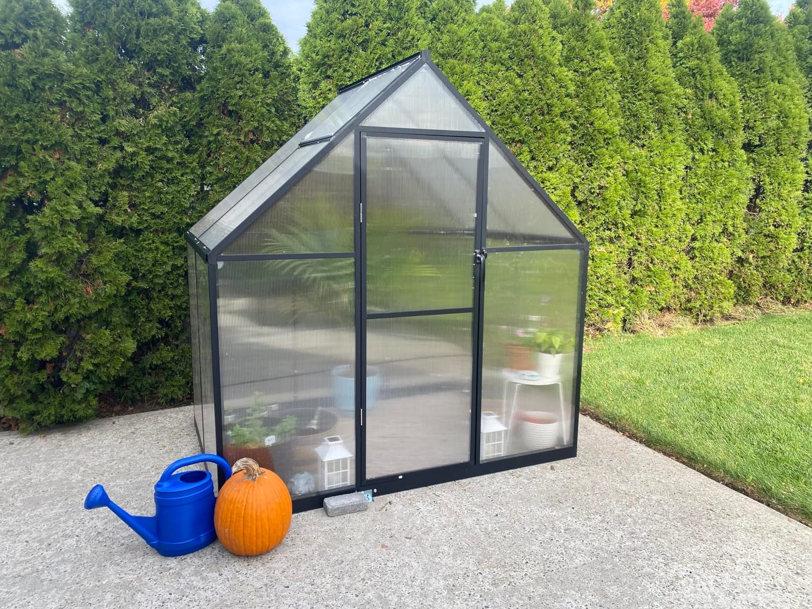 8X10FT Enhanced Aluminum Walk-in Greenhouse for Outdoors with Thermometer | Easy Assembly, UV-Resistant Panel, Rain Gutter, Lockable Hinged Door, Built-in Reinforcement, For Vegetable, Flower and Herb customer photo 2