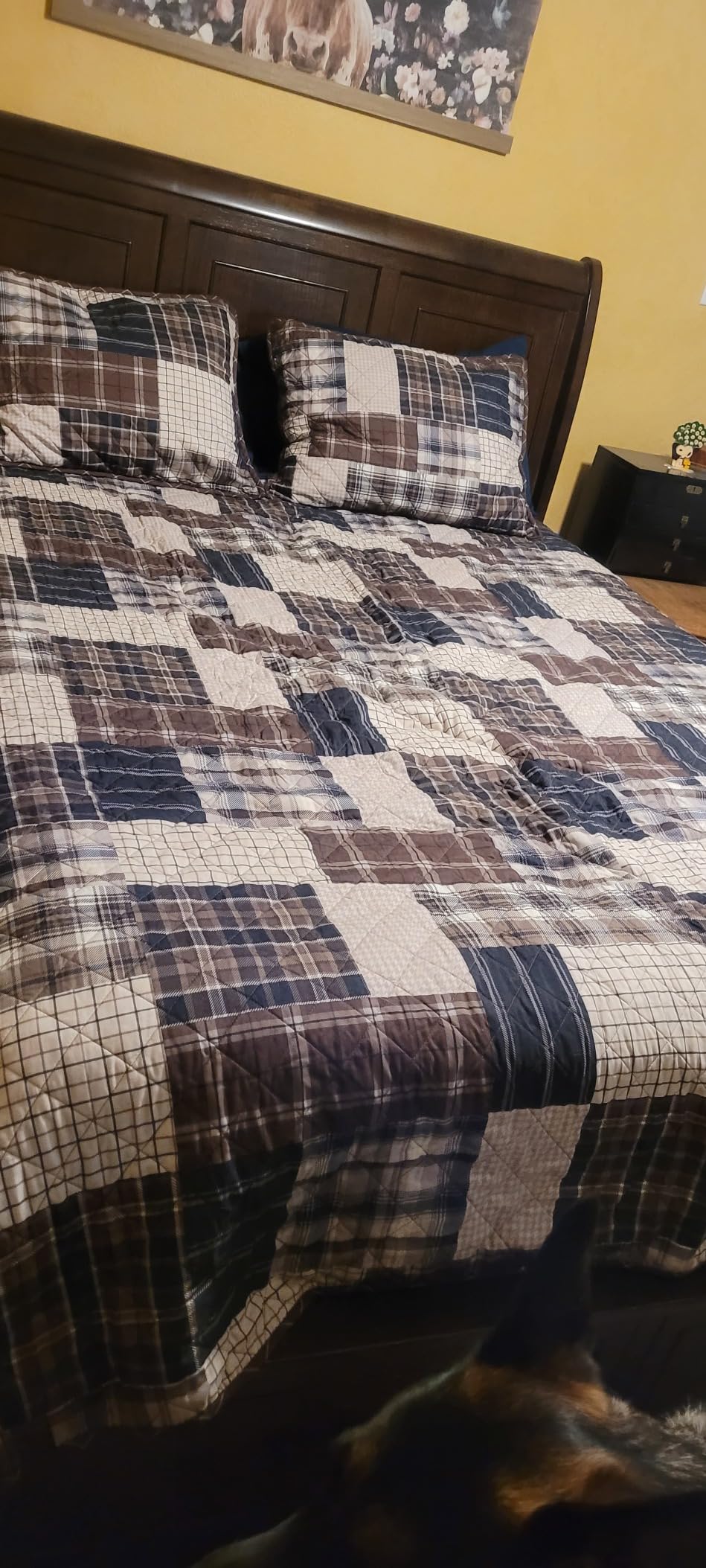 Madison Park Patchwork Farmhouse Red/Black Queen Quilt Set, 3pc | Diamond Quilted, Reversible Coverlet Set, Plush Cotton Filled, Lightweight, Machine Washable, Easy Care, All-Season, Cozy customer photo 1