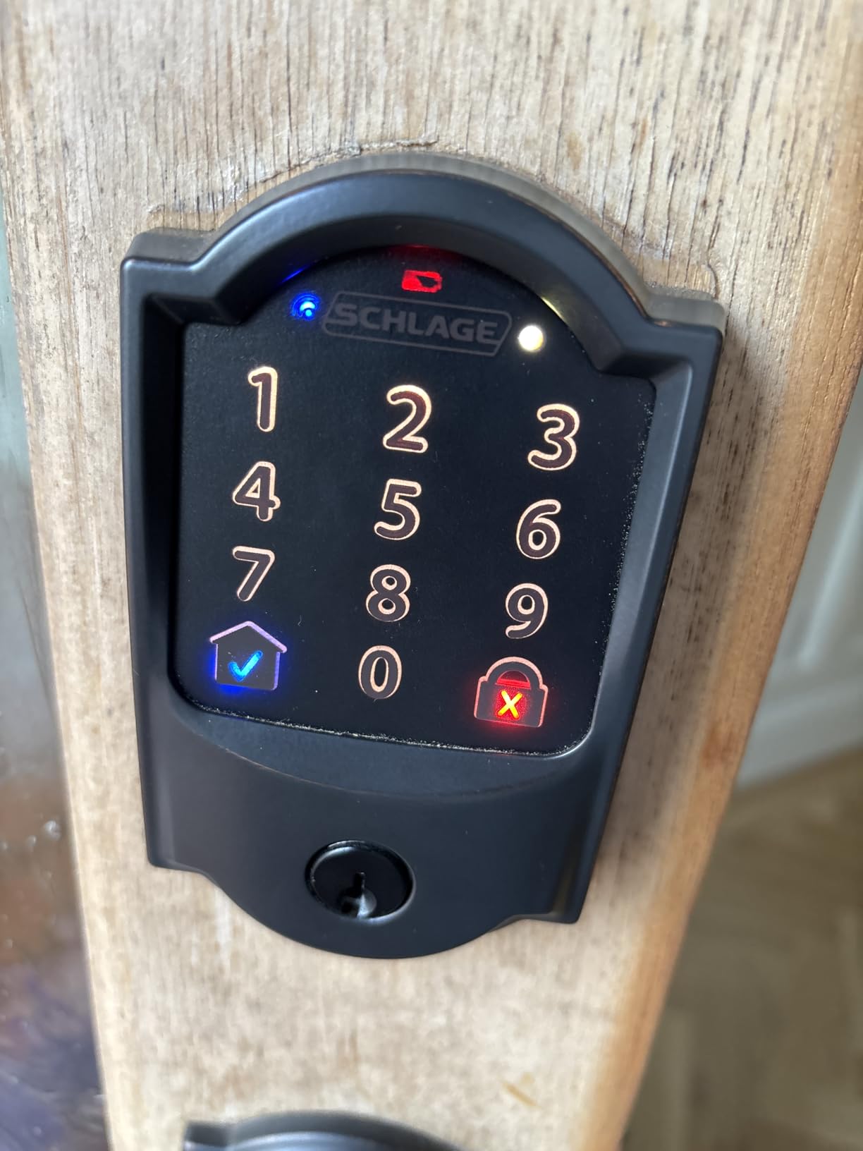 Schlage Arrive Smart WiFi Deadbolt Lock with Camelot Trim, Satin Nickel | Keyless entry door lock, Push button keypad, Built-in app control, Alexa, Google Home & Ring compatible, Certified security customer photo 1