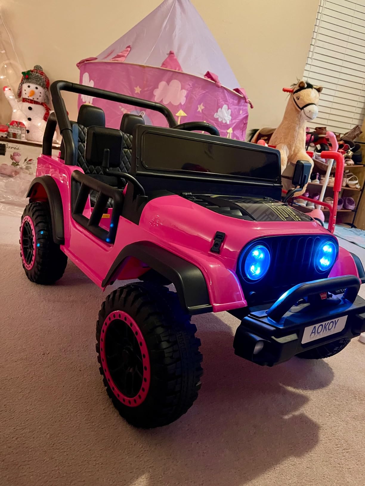 24V Licensed Colorado Kids Electric Ride on Car, 2 Seater Pink | Parental Remote Control | 4WD | 2 Speeds | Built-in Bluetooth Music | LED Lights | Outdoor Toy Car for Kids Aged 3-8 customer photo 1