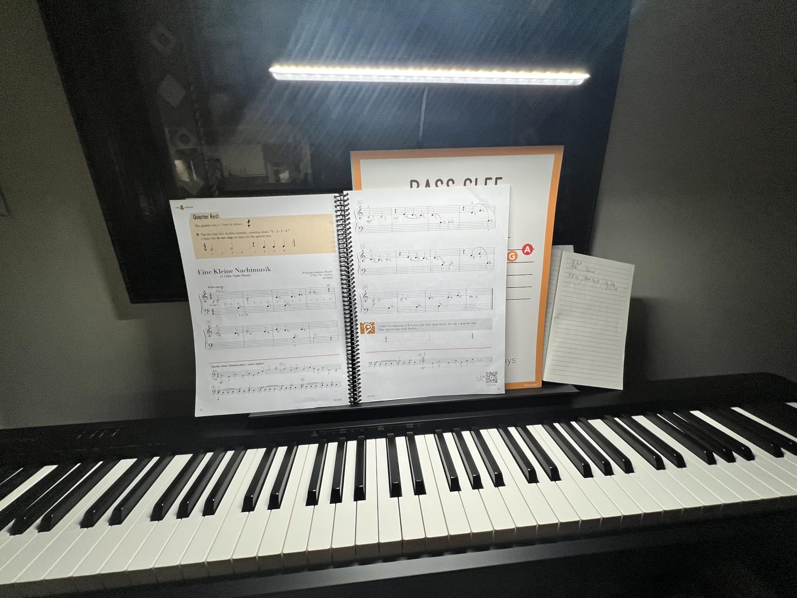 Vekkia Professional 88 LED Rechargeable Music Stand Light - Foldable Clip-on Lamp, Eye-Protective, 5 Brightness & 3 Color Temp Adjustments, for Piano, Reading customer photo 2