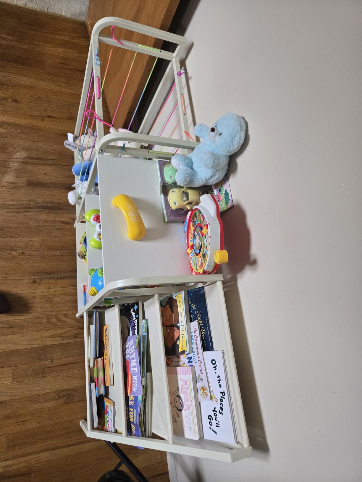 B1 Kids Bookshelf and Toy Storage, Book Shelf for Kids Rooms White | 3-Tier Sling Baby Bookcase with Stuffed Animal Storage, Montessori Toddler Bookshelf for Nursery, Bedroom, Playroom customer photo 1