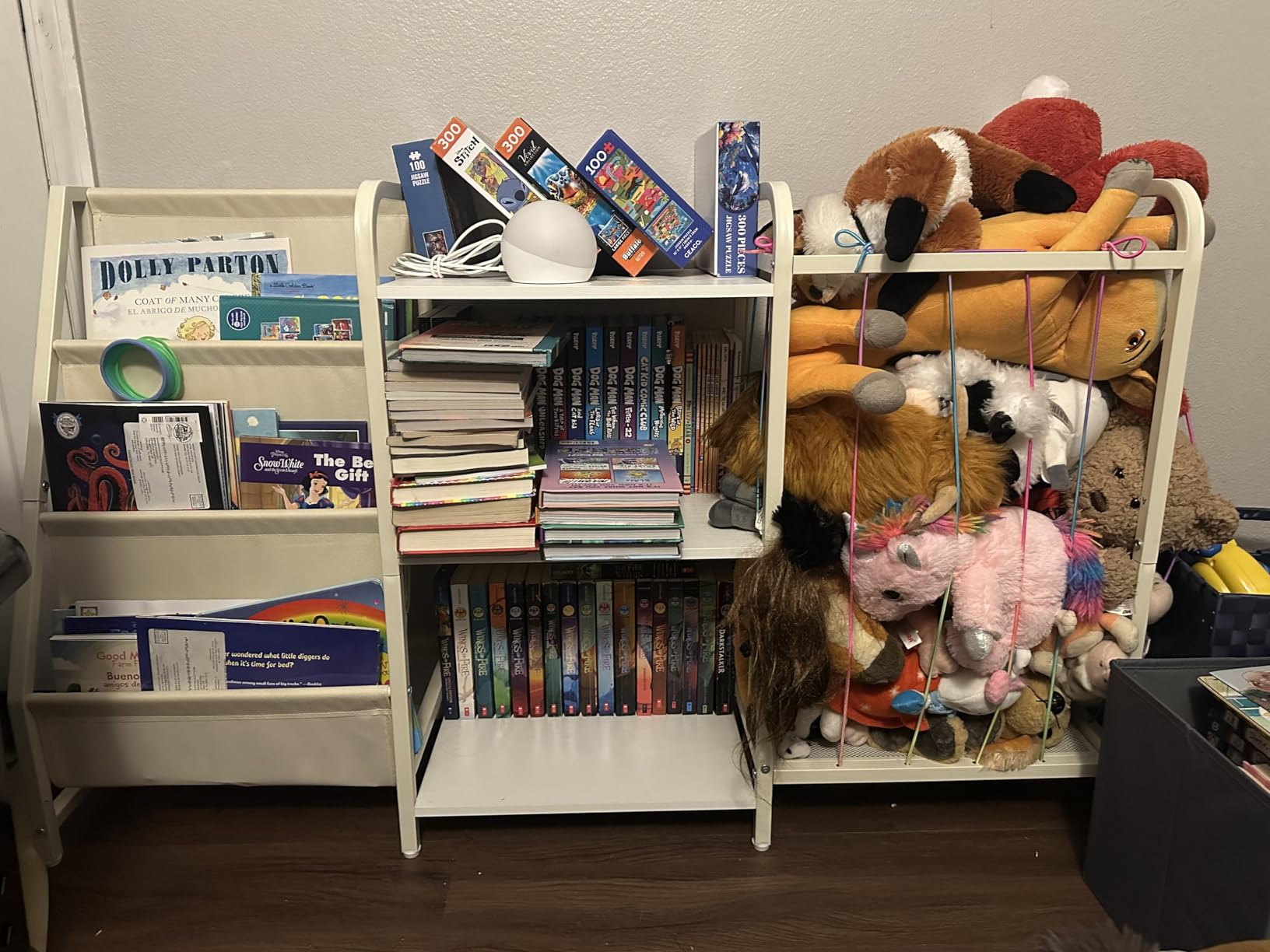 B1 Kids Bookshelf and Toy Storage, Book Shelf for Kids Rooms White | 3-Tier Sling Baby Bookcase with Stuffed Animal Storage, Montessori Toddler Bookshelf for Nursery, Bedroom, Playroom customer photo 2