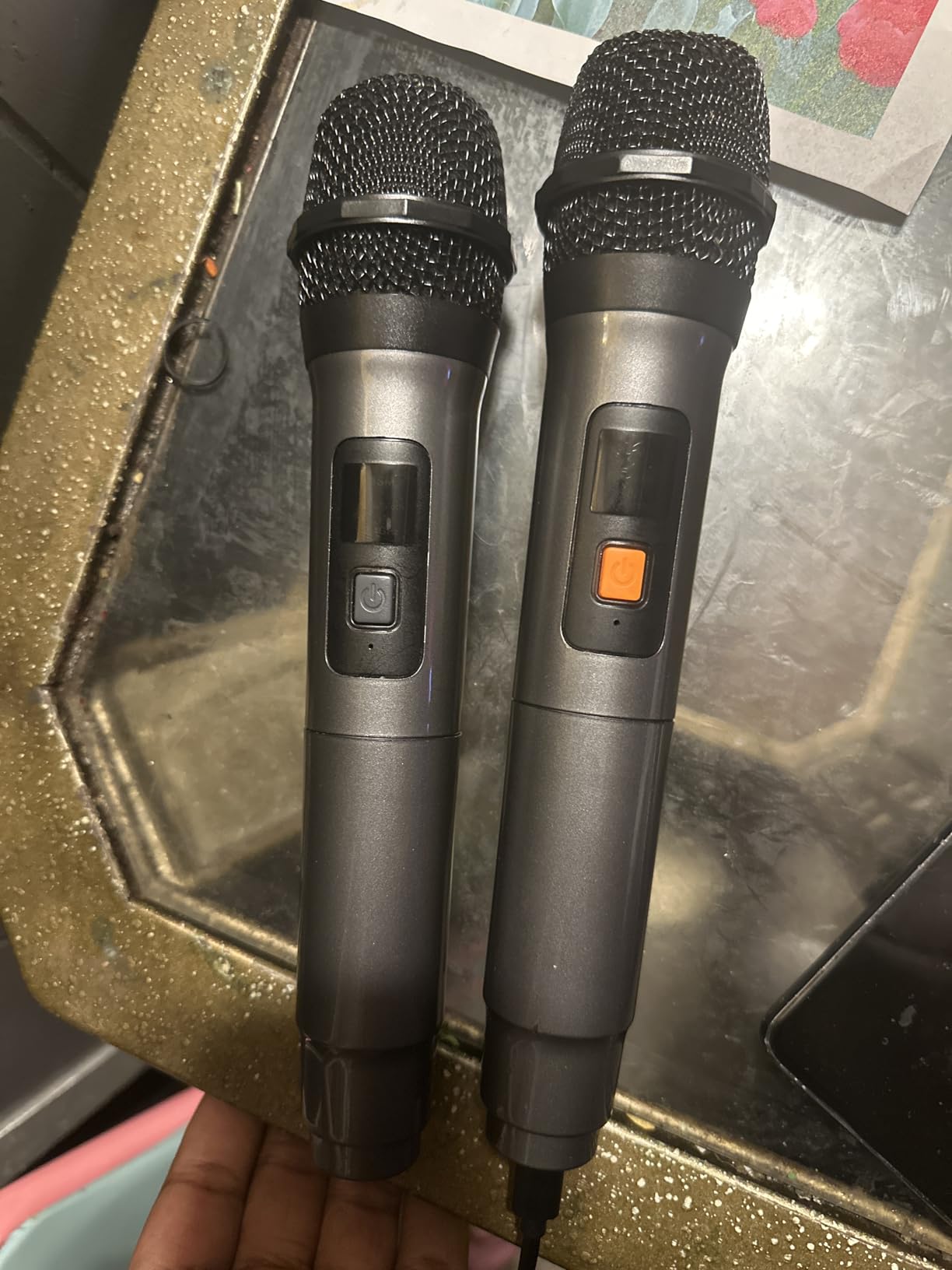 Karaoke Machine for Adults Kids, Portable Bluetooth Speaker with 2 Wireless Microphones | Dual Powerful Speakers, TWS, LED Light, 10H Battery PA System, USB TF AUX, Home Party Outdoor Camping Birthday Gifts customer photo 2
