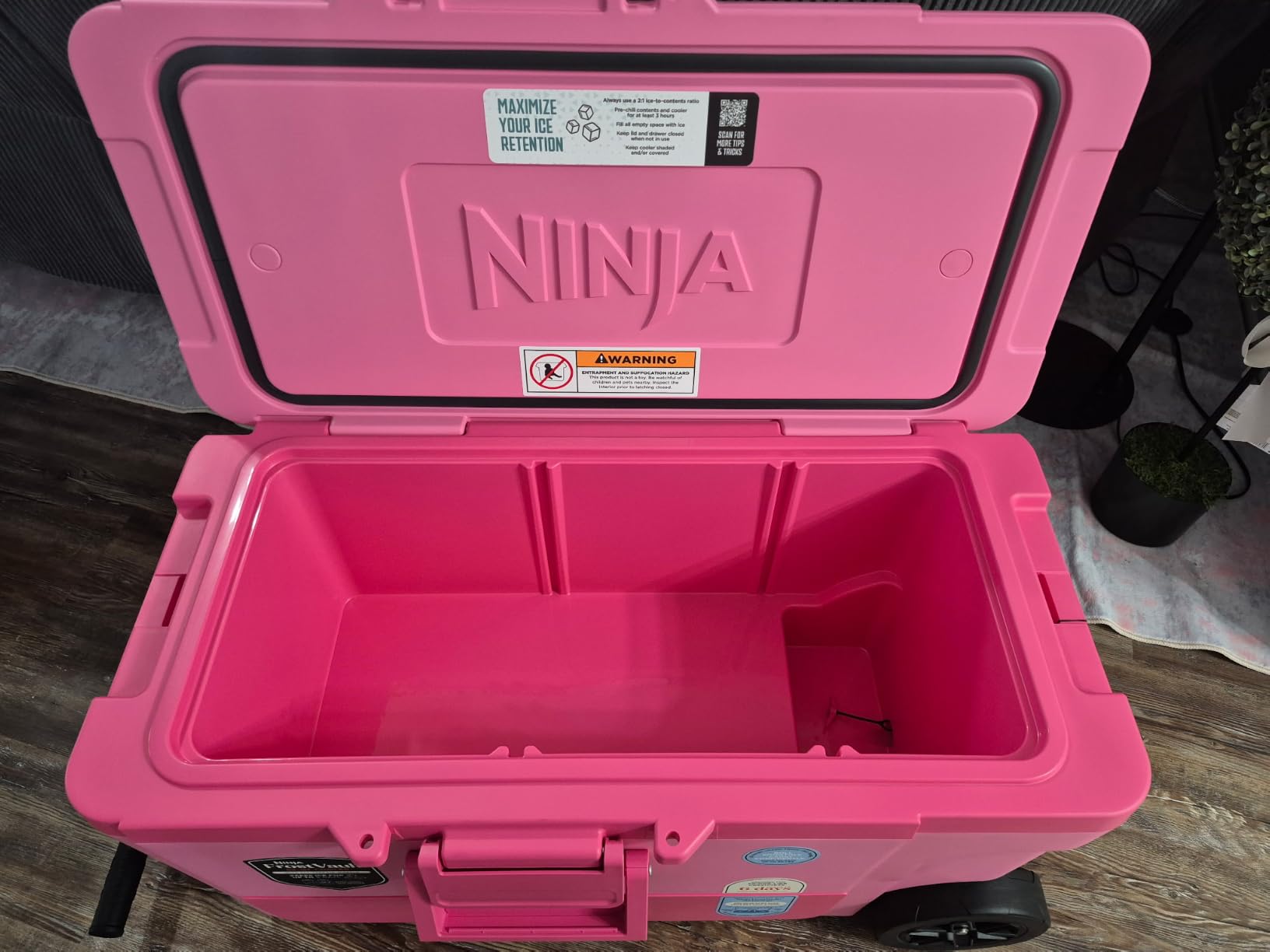 Ninja FrostVault 65qt Cooler with Wheels, Dry Storage, Lakeshore Blue | Ninja FrostVault's 65-qt capacity holds 97 cans, keeps food cool & dry, and rolls easily on all-terrain wheels customer photo 1