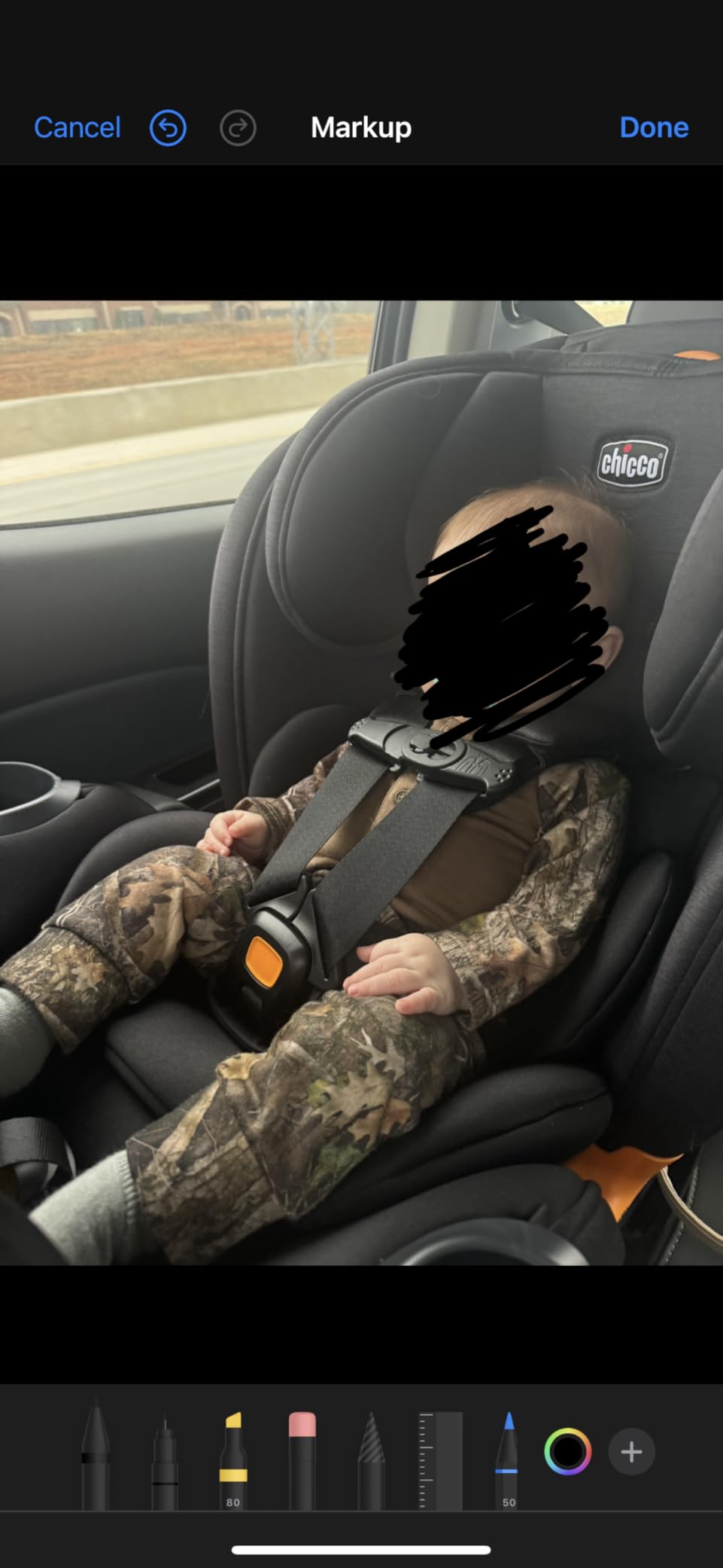 Chicco OneFit LX All-in-One Convertible Booster Car Seat, 5-100 lbs | Lupine color, flame retardant-free ClearTex, GREENGUARD Gold, LeverLock install, slim toddler car seat, ASIP customer photo 2