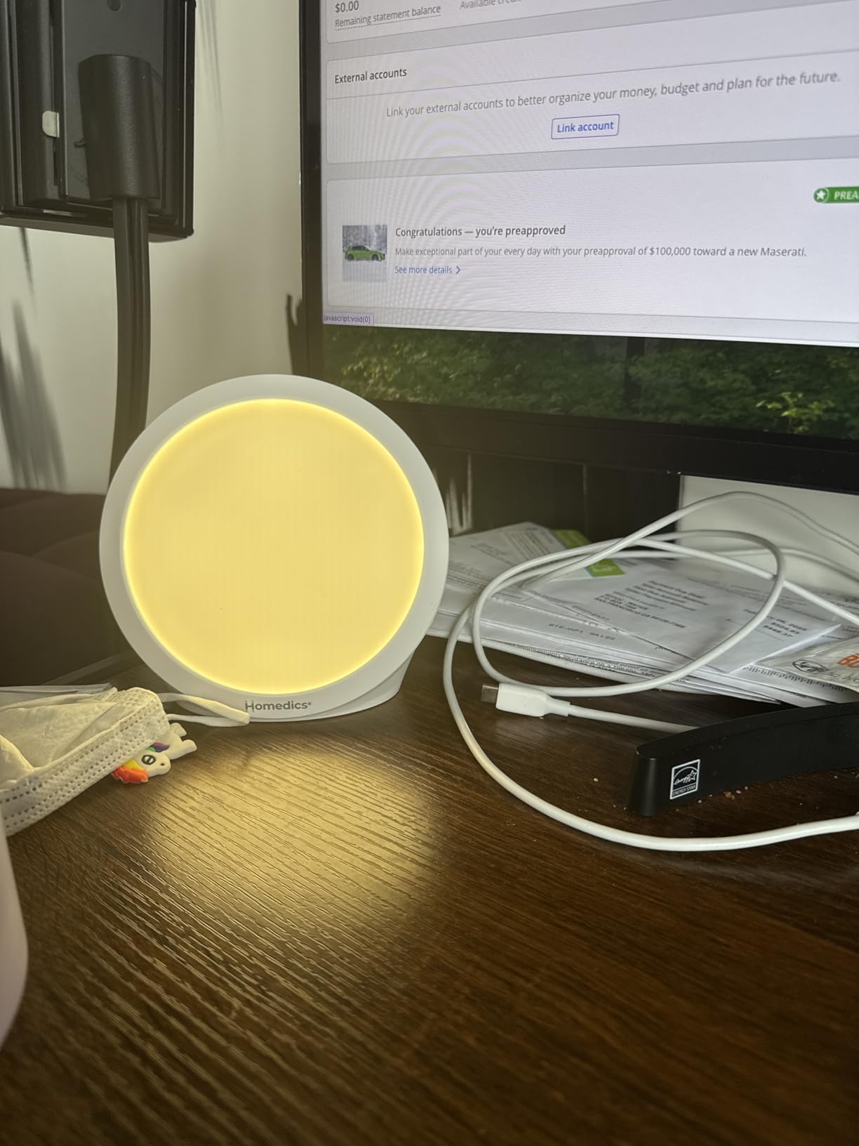 Homedics Light Therapy Lamp, Sun Lamp,10,000 Lux, UV-Free, Full Spectrum LEDs customer photo 2