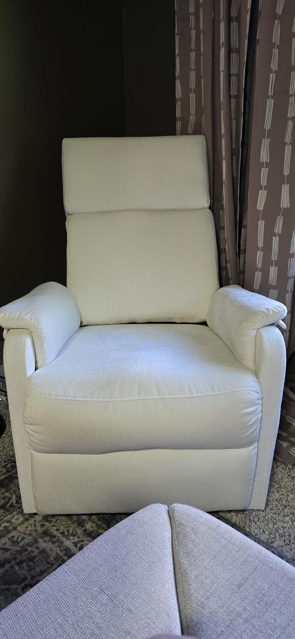 Korser Recliner Chair, Swivel Rocking Recliner Chair for Adults, Glider Rocking Chair, Small Nursery Chair Recliner customer photo 1