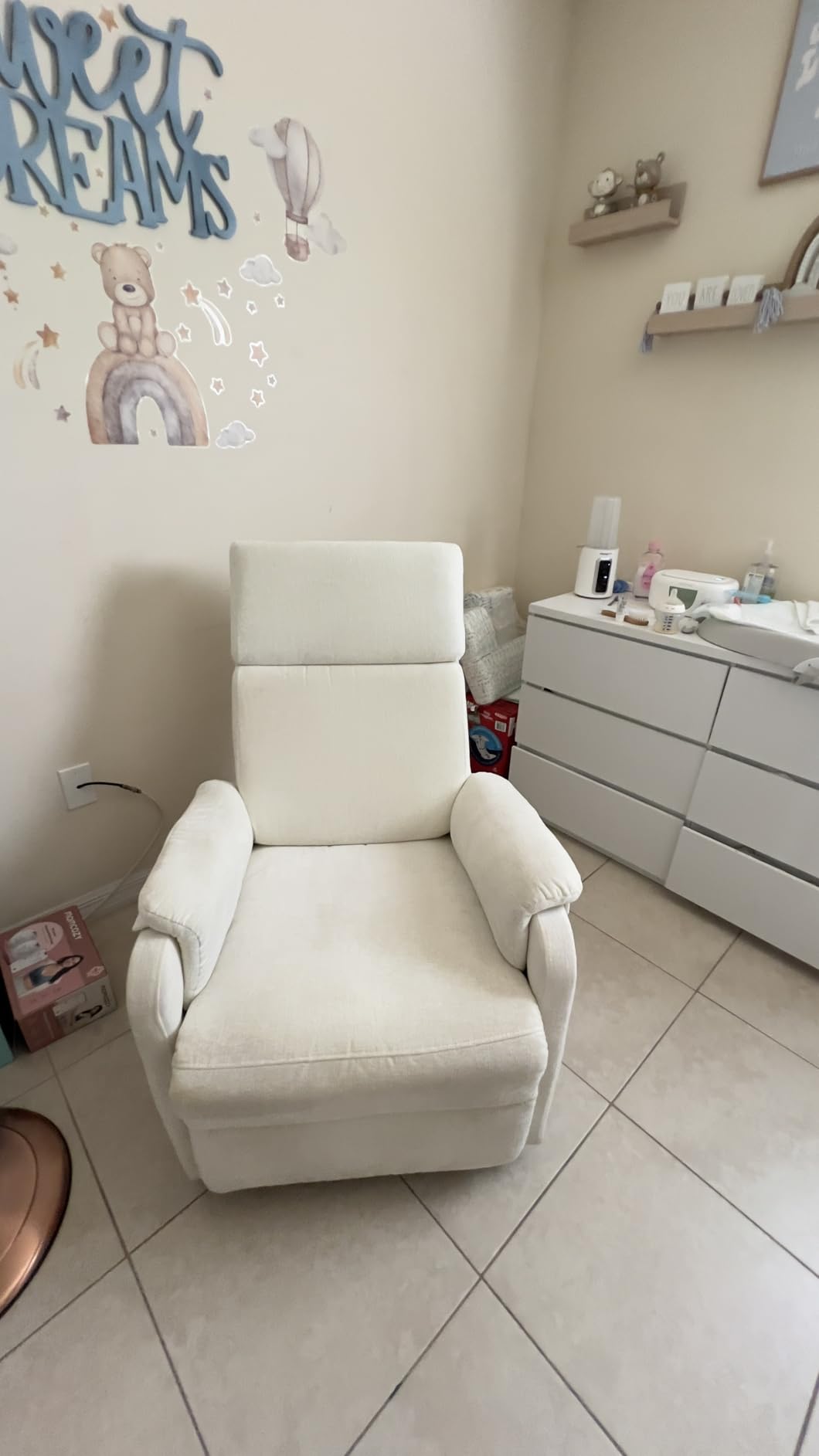 Korser Recliner Chair, Swivel Rocking Recliner Chair for Adults, Glider Rocking Chair, Small Nursery Chair Recliner customer photo 2