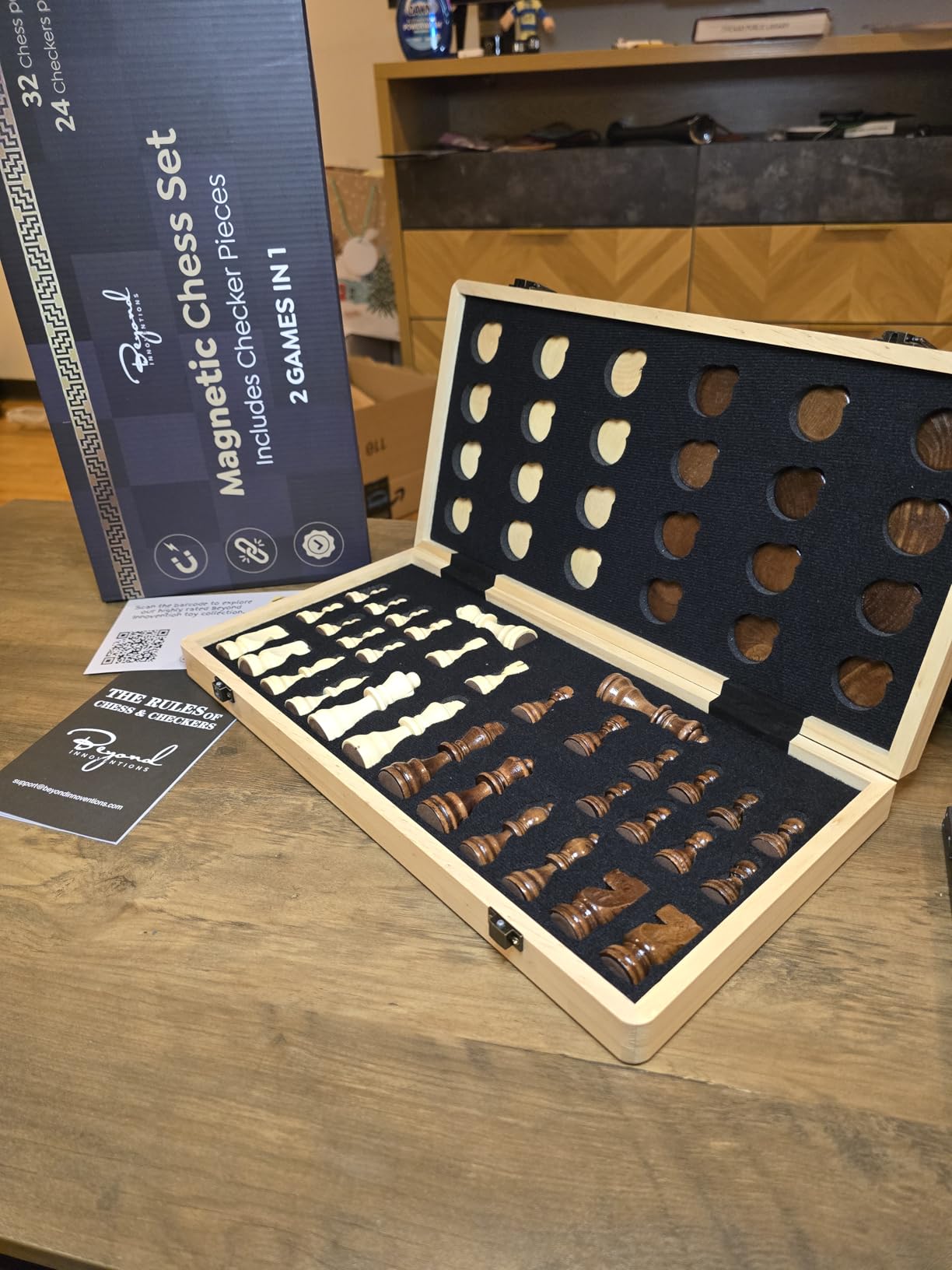 Magnetic Chess & Checkers Set | 15