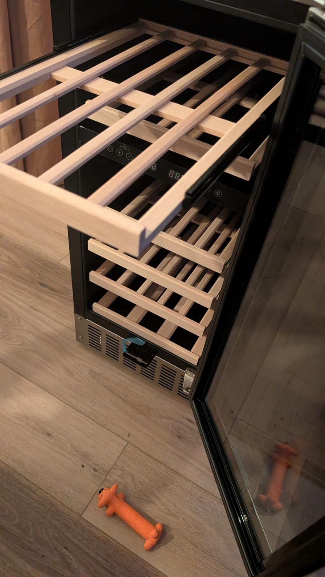 Antarctic Star Wine Fridge, 15 Inch Wine Cooler Refrigerator Under Counter (41-68°F), 28 Bottles Built-in Dual Zone & Freestanding Wine Refrigerator with Stainless Steel & Double-Layer Tempered Glass Door customer photo 1