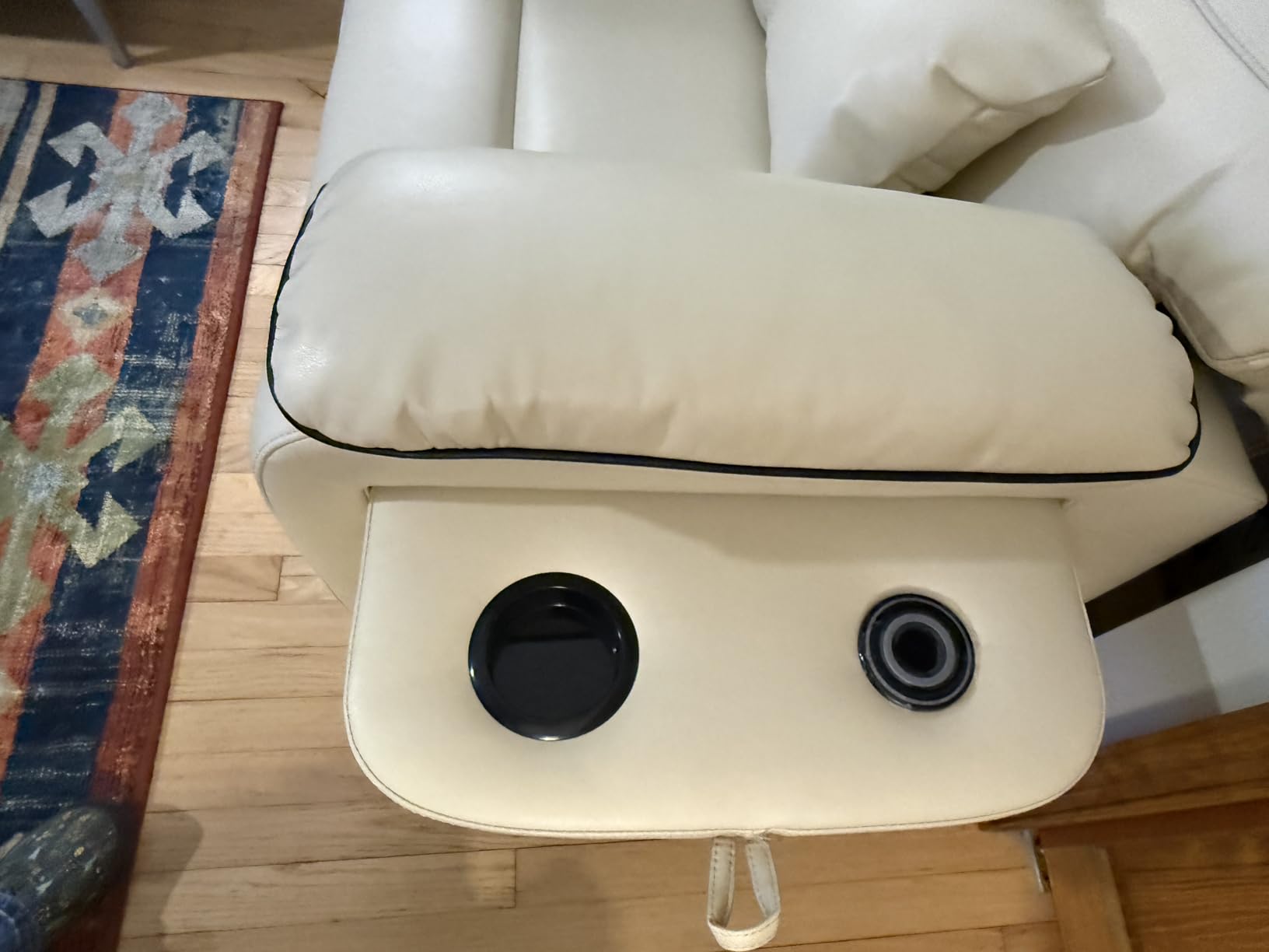 Dual Motor Power Lift Recliner Chair for Adult & Elderly, Leather, Beige | Infinite Position Lay Flat Lift Chair with Heat & Massage, Cup Holder, Lumbar Pillow, Wireless Charger, USB Ports, Leather customer photo 2