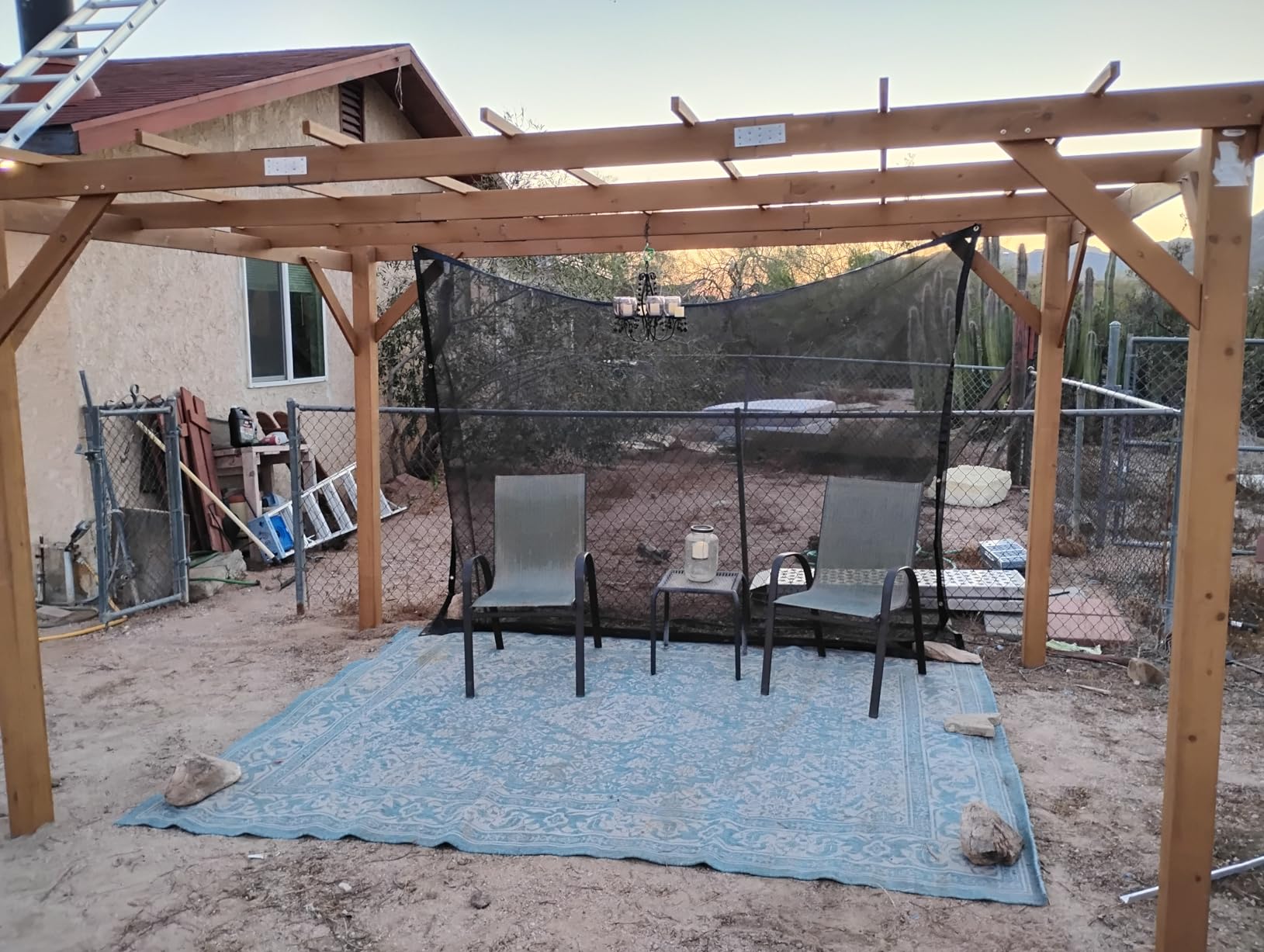Outsunny 10' x 13' Outdoor Pergola Wood Gazebo Stable Structure Dark Brown | Grape Trellis, Concrete Anchors, Climbing Plant Support, Garden, Patio, Backyard, Deck customer photo 1