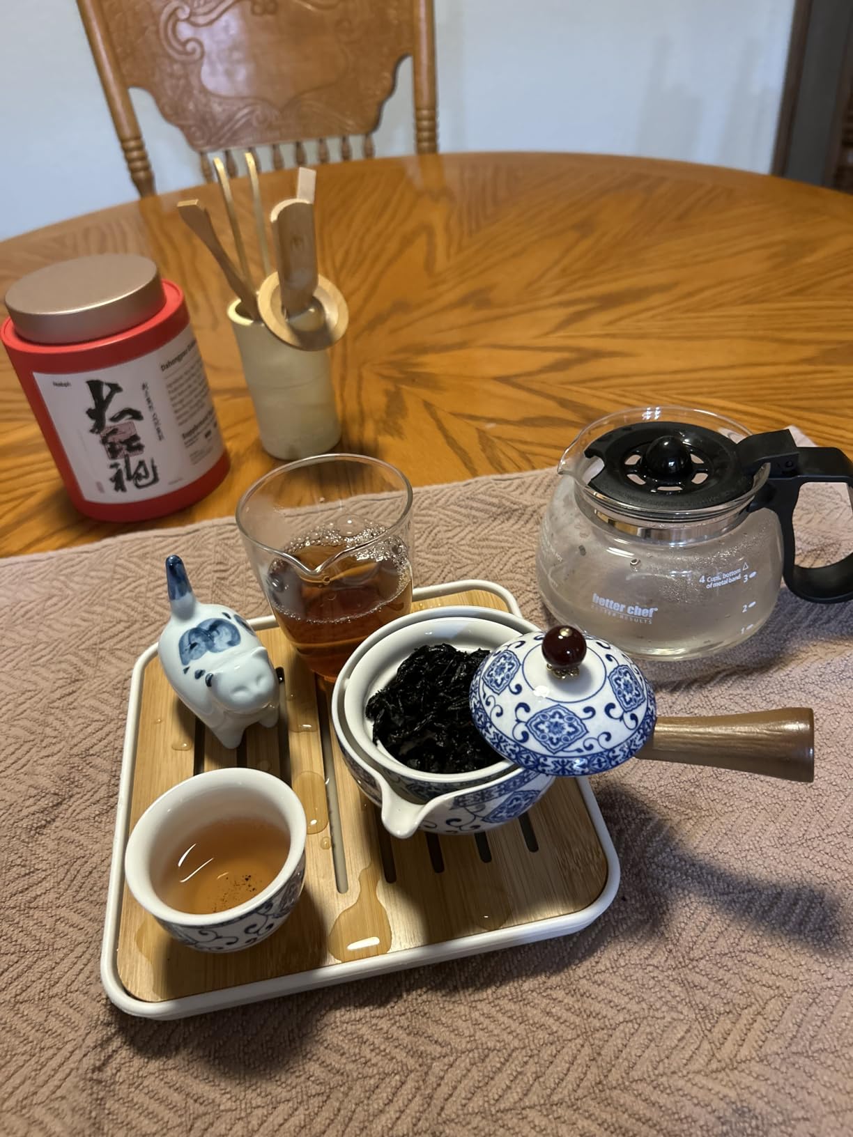Japanese Tea Set Chinese Gongfu Tea Set, Portable Teapot Set with 360 Rotation Tea Maker and Infuser, Kung Fu Tea Set Asia Tea Set Travel Tea Set (4 cups-Sakura) customer photo 2
