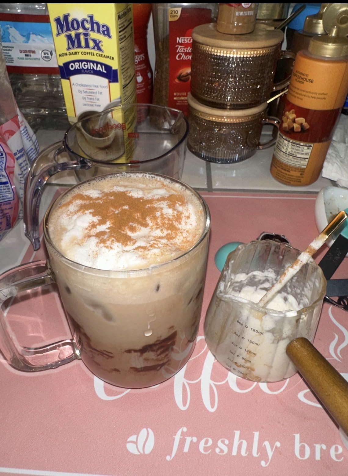Glass Coffee Mugs, 20 oz Ice coffee cups, Large Clear Tea Cups Set of 2, Glass Mugs with Handles, Glass Cups for Latte, Cappuccino, and Tea customer photo 2