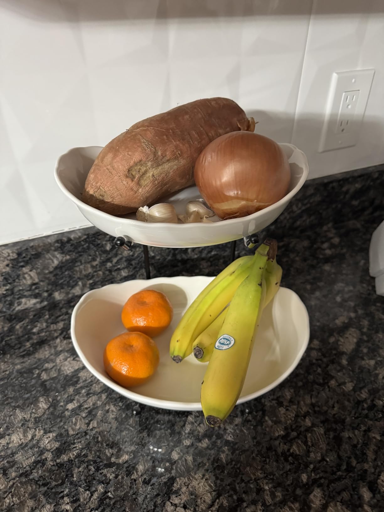 HBlife Fruit Bowl for Kitchen Counter - 2 Tier Ceramic Fruit Rack, Fruit Basket for Fresh Fruit&Veggies, Tiered Fruit Platter Serving Trays for Party customer photo 1