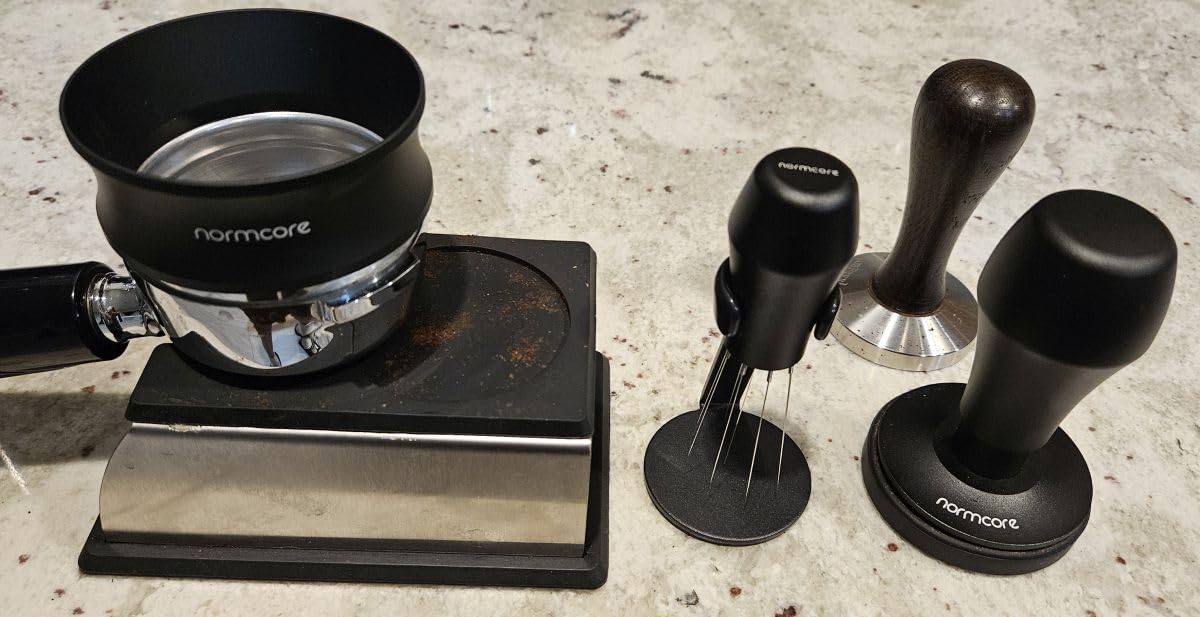 Normcore WDT Distribution Tool with Stand V3, Weiss Distribution Technique, 9 Prong Needle Espresso Stirrer, American Walnut Wood Handle customer photo 2