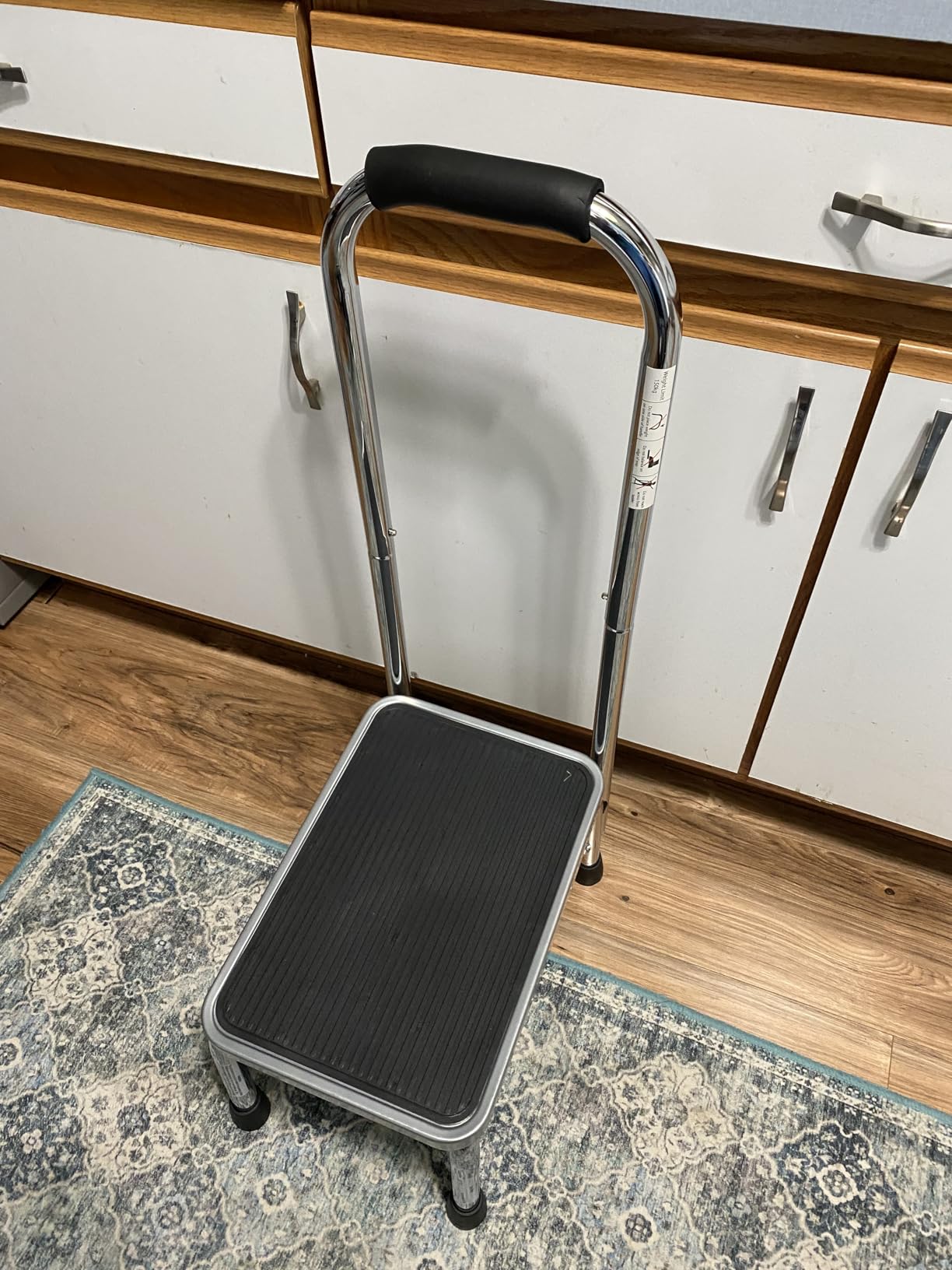 Step Stool with Handle for Adults Step stools with Handle for Elderly for Bed Chrome-Plated Steel Frame 330Lbs Capacity Use At Home Bathroom Kitchen customer photo 1