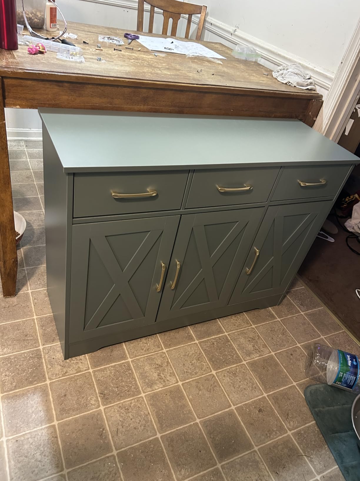 HOSTACK Kitchen Buffet Cabinet with Storage, Sideboard Coffee Bar, Black customer photo 1