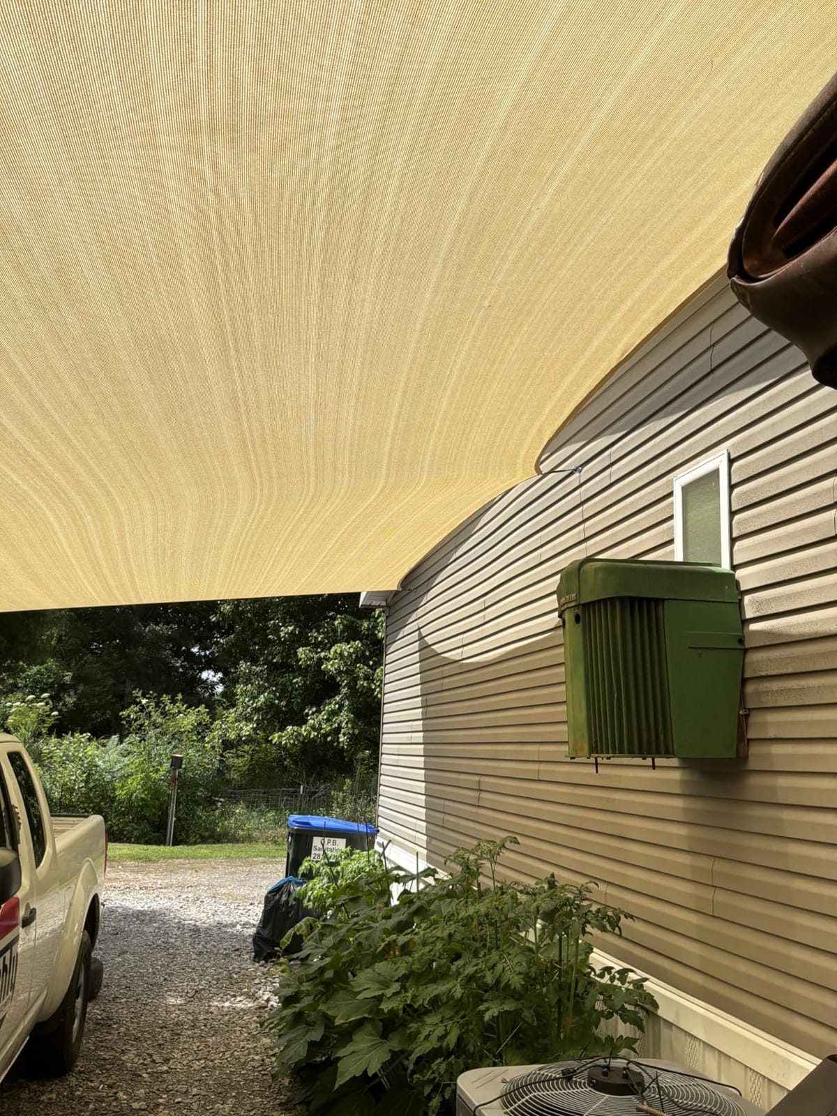 ShadeMart 16' x 16' Beige Sun Shade Sail Square Canopy Fabric Cloth Screen, Water and Air Permeable & UV Resistant, Heavy Duty, Carport Patio Outdoor customer photo 1