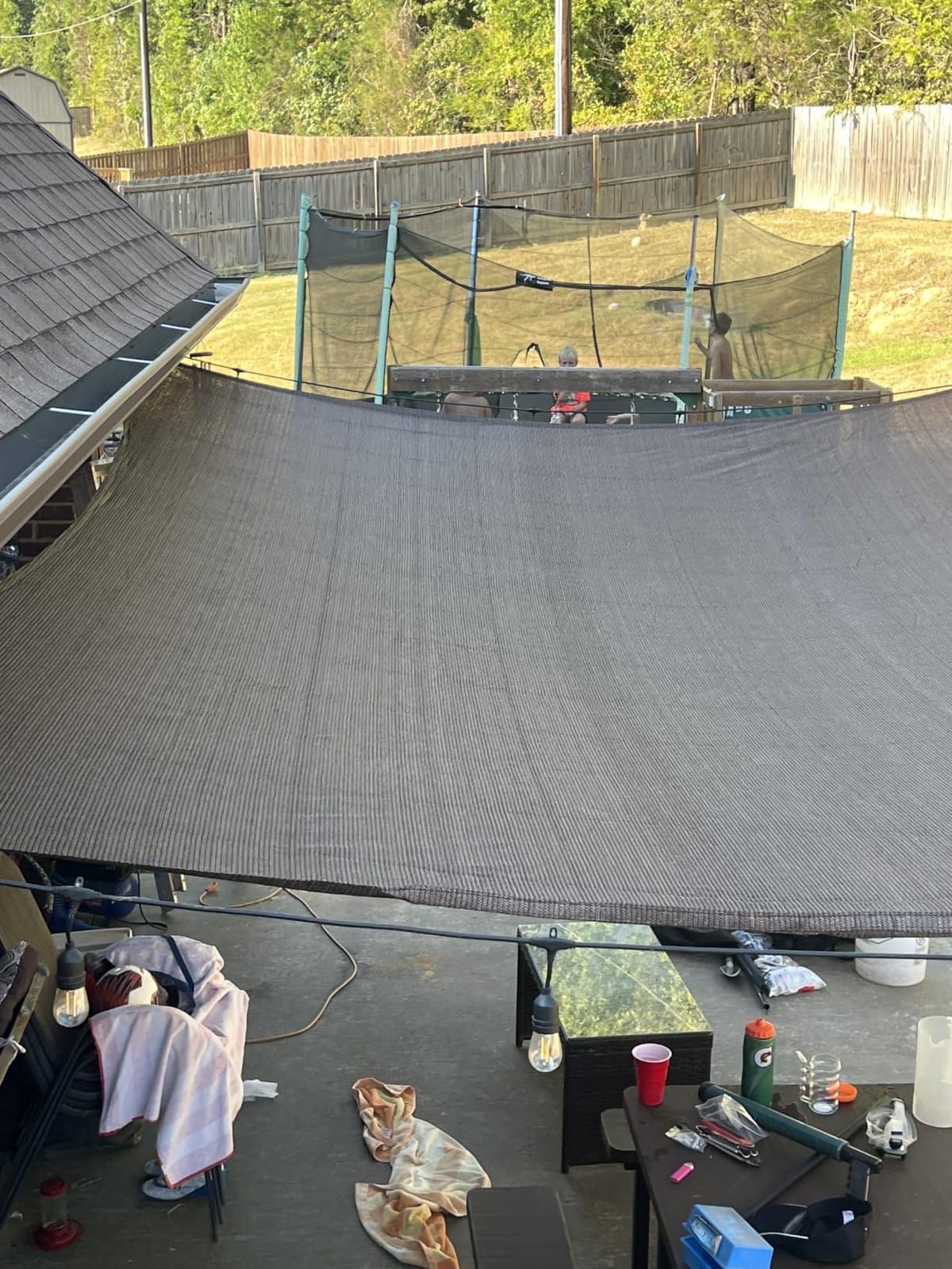 ShadeMart 16' x 16' Beige Sun Shade Sail Square Canopy Fabric Cloth Screen, Water and Air Permeable & UV Resistant, Heavy Duty, Carport Patio Outdoor customer photo 2
