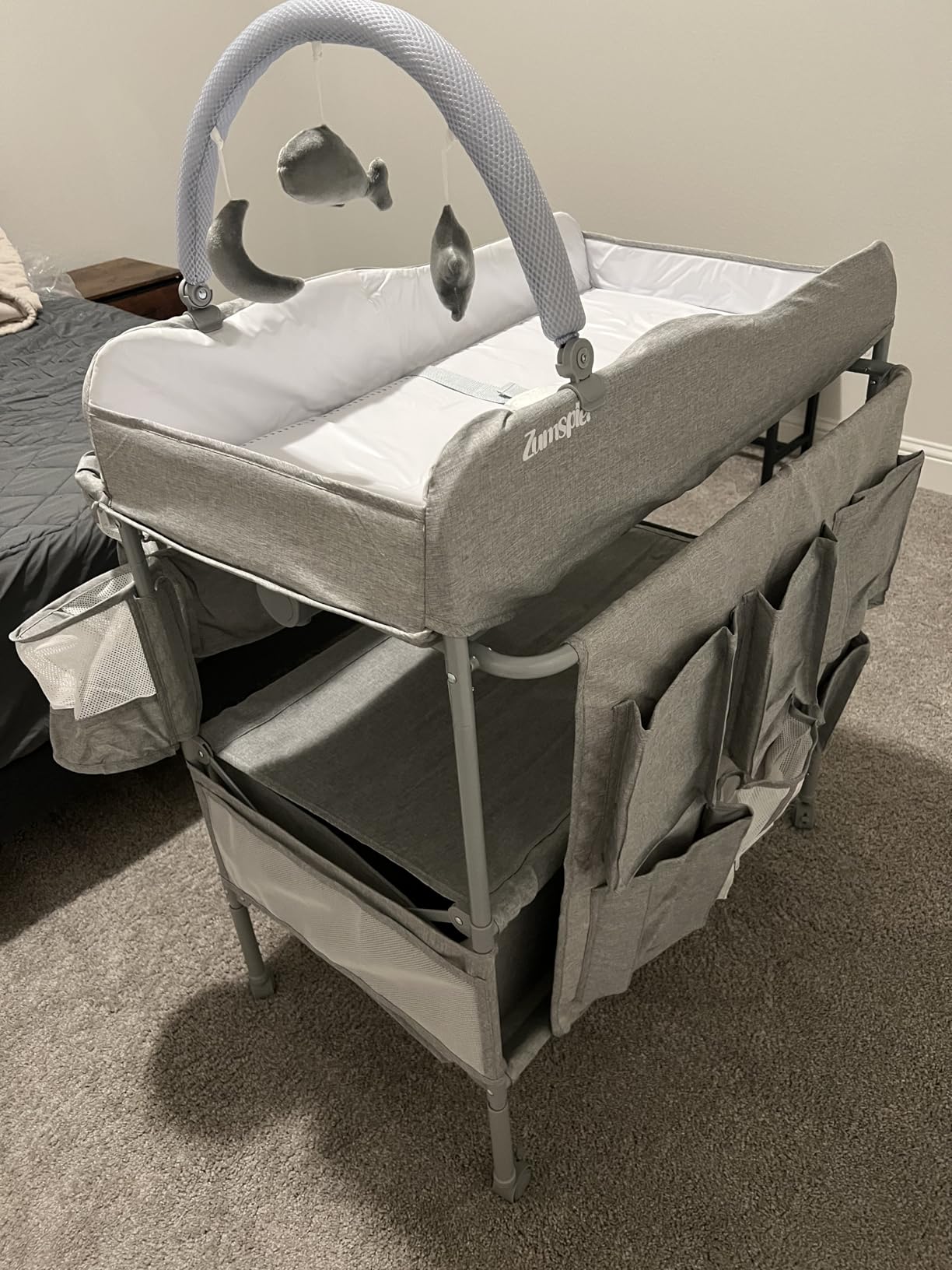 Baby Changing Table, Versatile Portable Folding Changing Table, Waterproof Diaper Changing Station with Waste Basket, Adjustable Height with 2 Drawers, Baby Changing Station for Infant and Newborn customer photo 2
