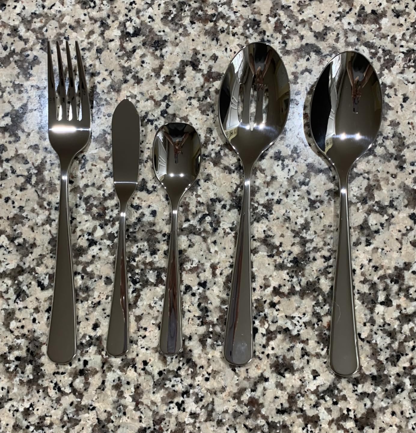 LUCIELLA 45-Piece Premium 18/10 Forged Silverware Set with serving utensils | Stainless Steel Flatware Set, Dishwasher Safe, Service for 8, Forks & Spoons, Gift-ready Packaging for Housewarming (Tropea) customer photo 1