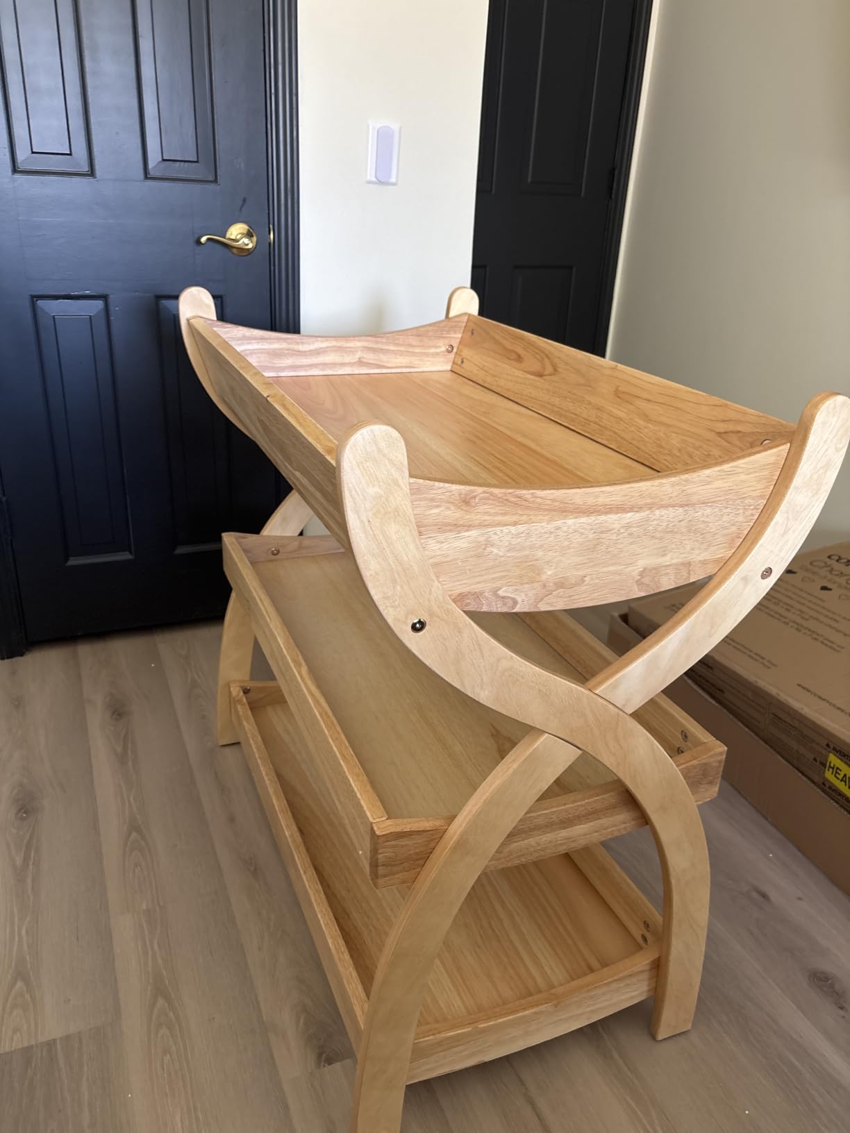 Comfy Cubs Baby Changing Table - Baby Change Table, Natural Wood | Sturdy Wood Construction, Timeless Look Infant Changing Table with Two Open Shelves for Infant Daycare Essentials Storage customer photo 2