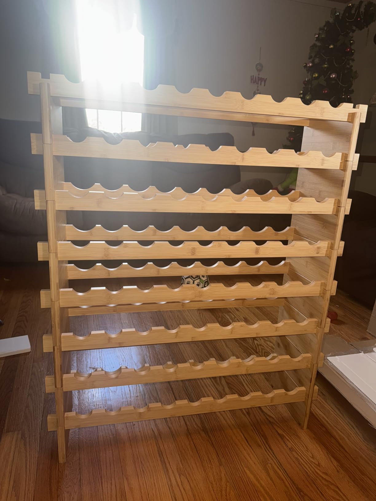 VEVOR 8-Tier 72 Bottles Stackable Modular Wine Rack, Freestanding Wines Holder Display Shelf, Solid Bamboo Wood Storage Racks, Wobble-Free Shelves for Kitchens, Dining Rooms, Cellars, Natural Color customer photo 2
