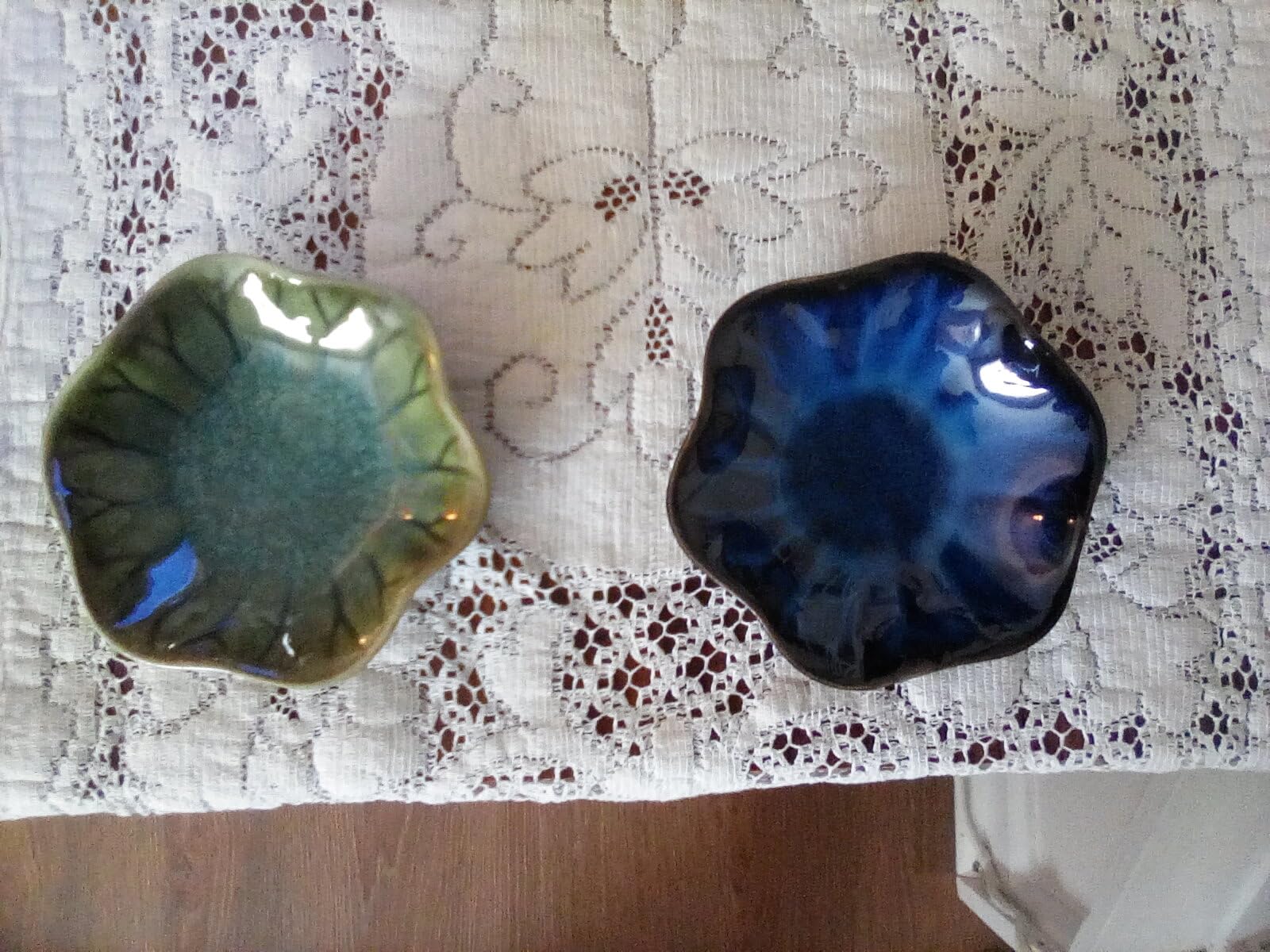 2Pcs Ceramic Jewelry Dish - Lotus Leaf Shape, Blue & White Tea Bag Holder Ring Holder Necklace Trinket Tray customer photo 1