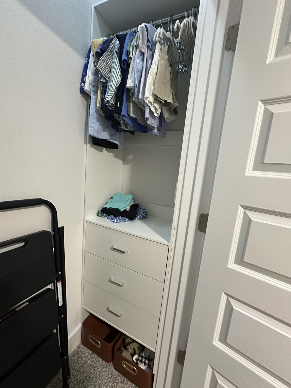 Aheaplus 2.5FT Closet System with 3 Drawers, 29.5