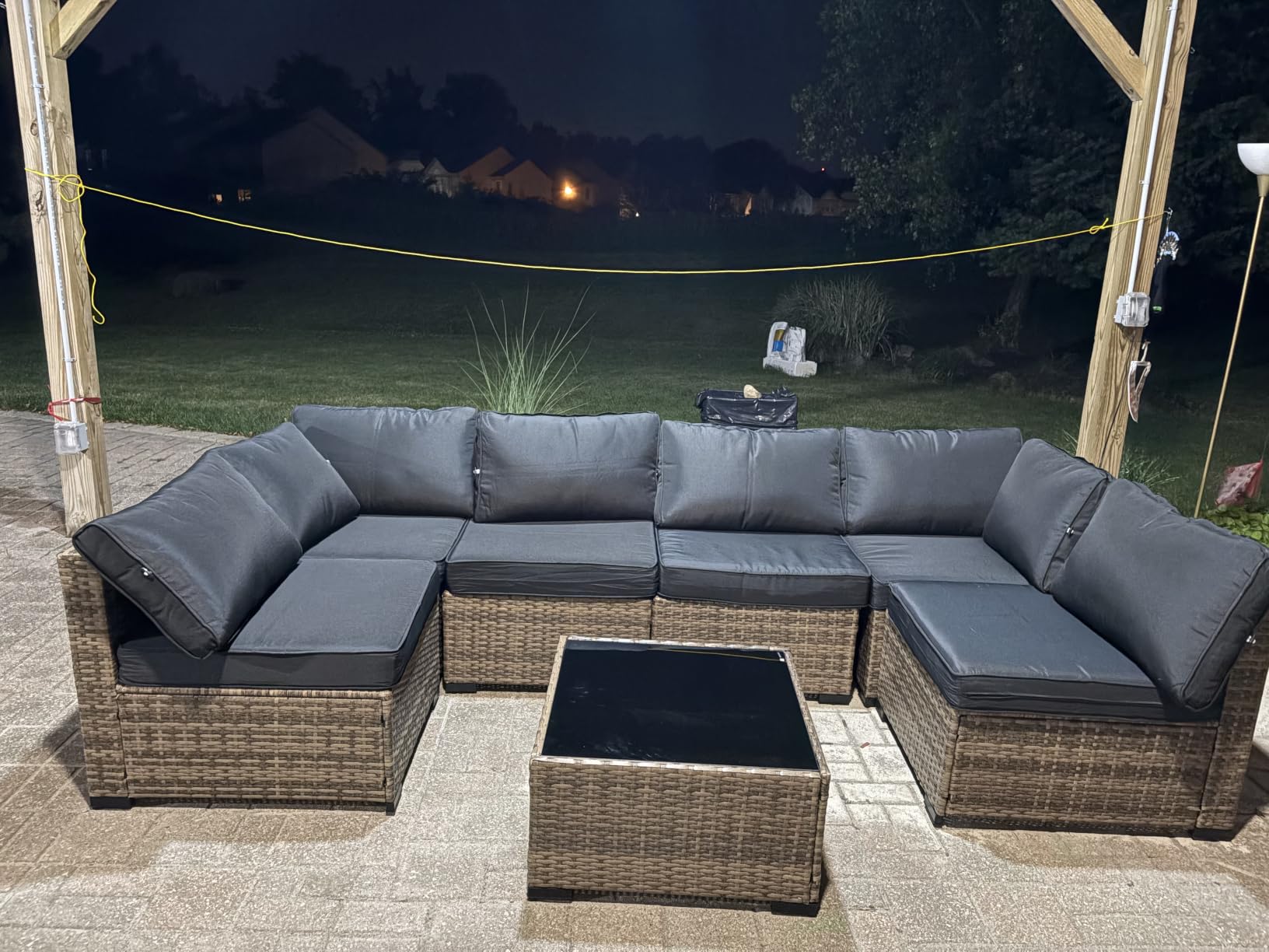 Aoxun Patio Furniture Sets, 7-Piece Outdoor Furniture with Thick Cushions, Wicker Conversation Set Sectional Sofa for Backyard, Poolside, Garden customer photo 1