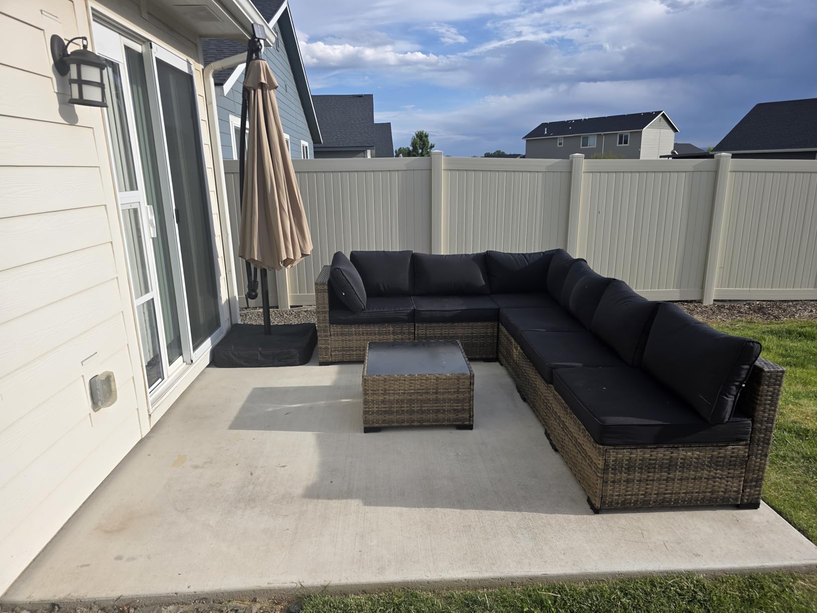 Aoxun Patio Furniture Sets, 7-Piece Outdoor Furniture with Thick Cushions, Wicker Conversation Set Sectional Sofa for Backyard, Poolside, Garden customer photo 2