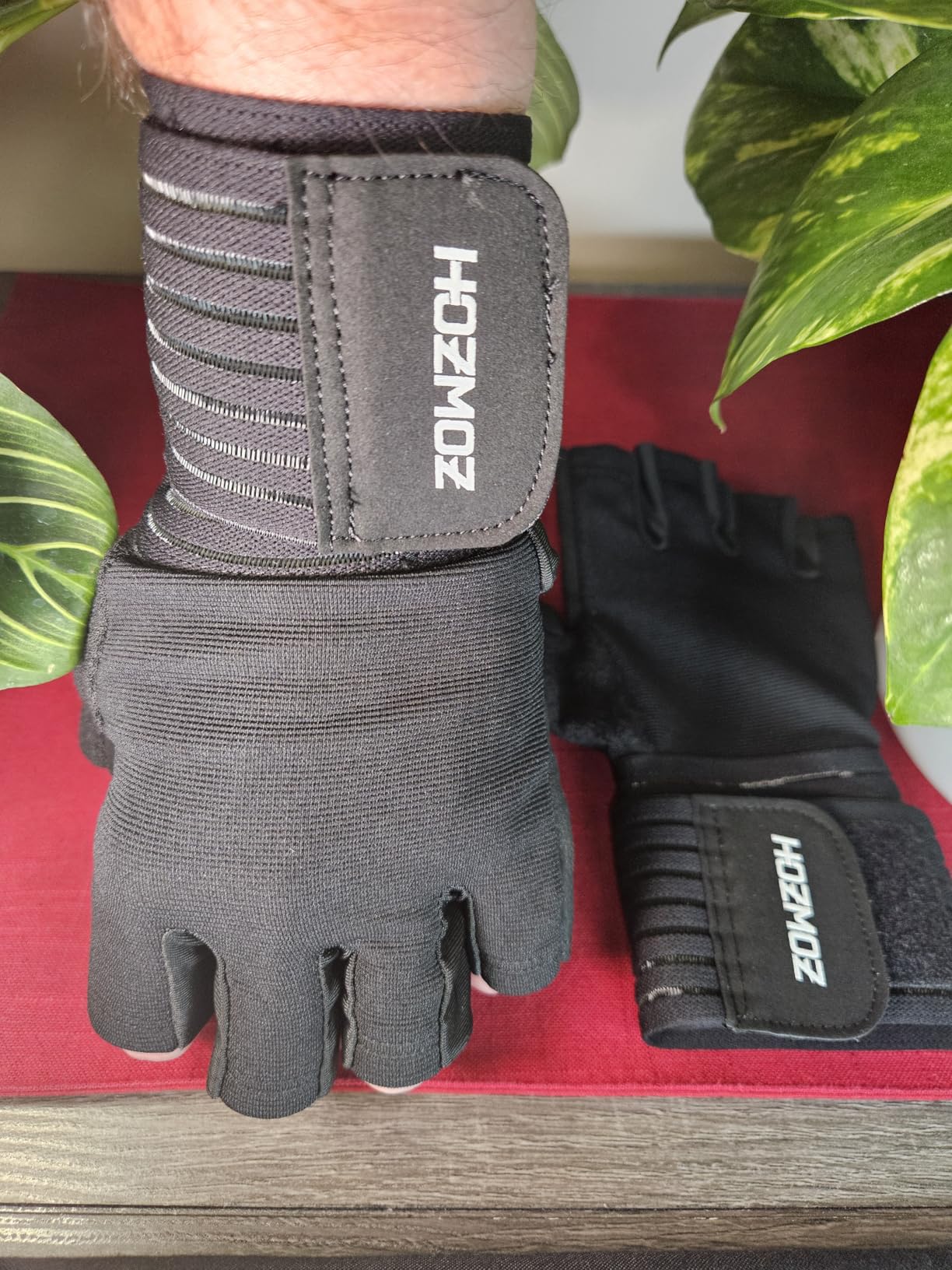 HOZMOZ Weight Lifting Gloves with Wrist Support, Gym Workout Gloves for Men Women, Full Palm 6mm Padded & Grip customer photo 1