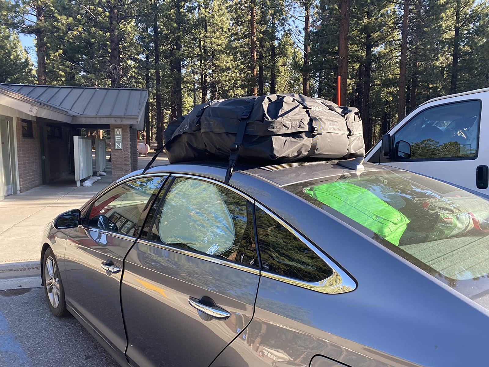 MARCHWAY Waterproof Car Roof Luggage Bag, Weatherproof Soft Shell Rooftop Cargo Carrier Bag for Vehicles with or Without Rack. 6 Door Hooks, Anti Slip Mat, Lock Included (21 Cubic Feet, Black) customer photo 1