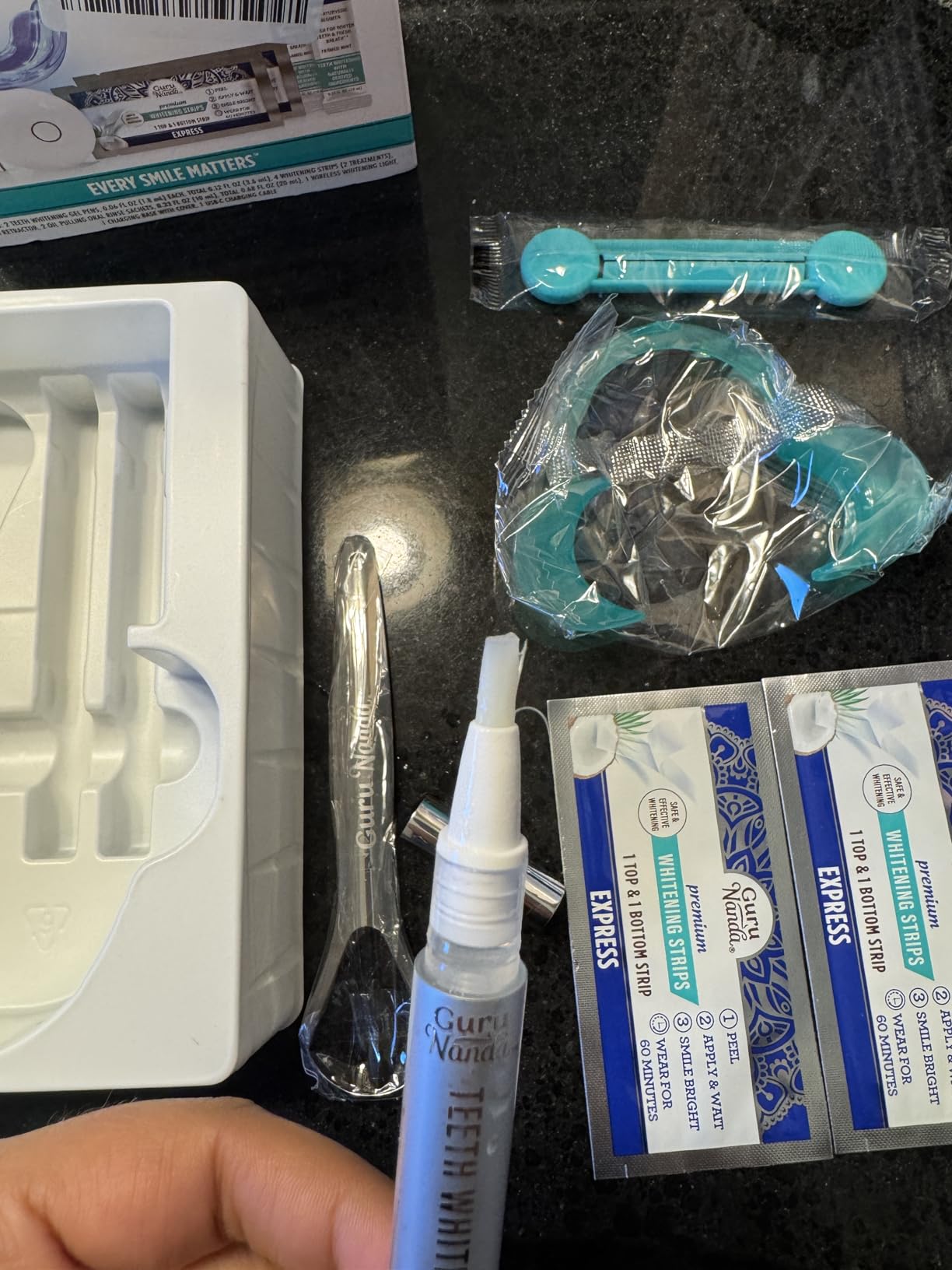 GuruNanda Teeth Whitening Kit, Up to 10 Shades Whitening, 40 Treatments | Wireless Led Accelerator Teeth Whitener | 8% Hydrogen Peroxide Teeth Whitening Gel Pen & Teeth Whitening Strips customer photo 1