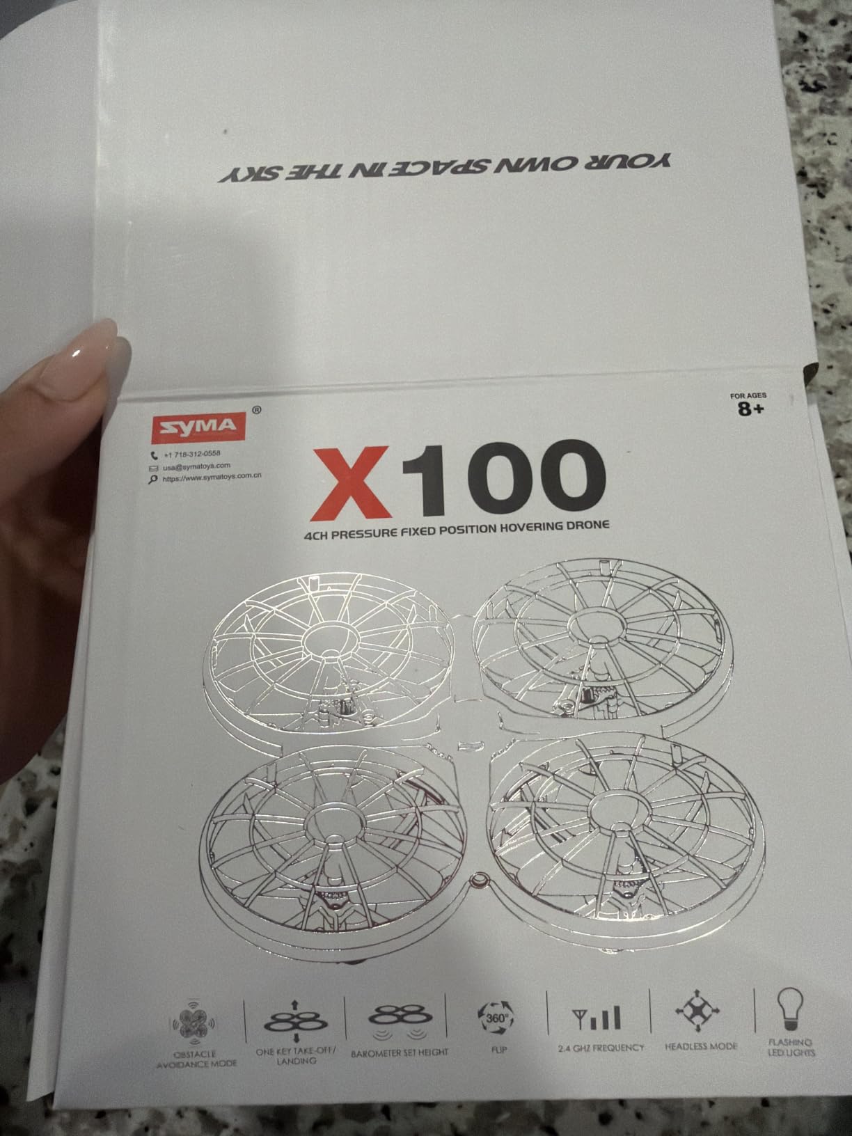 SYMA X100 Indoor Drone for Kids 8-12, Obstacle Avoidance, Full Guard | 20-Min Flight with 2 Batteries, One-key 360° Flips, Altitude Hold and Full Propeller Guard for Safe Indoor Flying customer photo 2