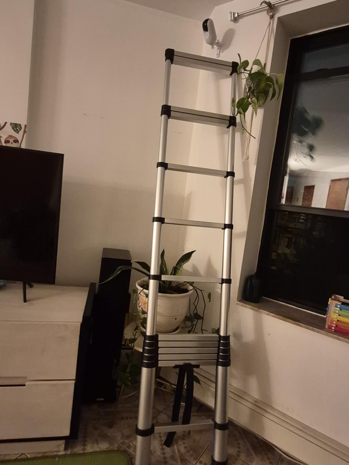 Telescoping Ladder, 20.5FT Extension Ladder, Heavy Duty 330lbs Max Capacity, Multi-Purpose Collapsible Ladder with Stable Hook and Balancing Bar for RV or Outdoor Work customer photo 1