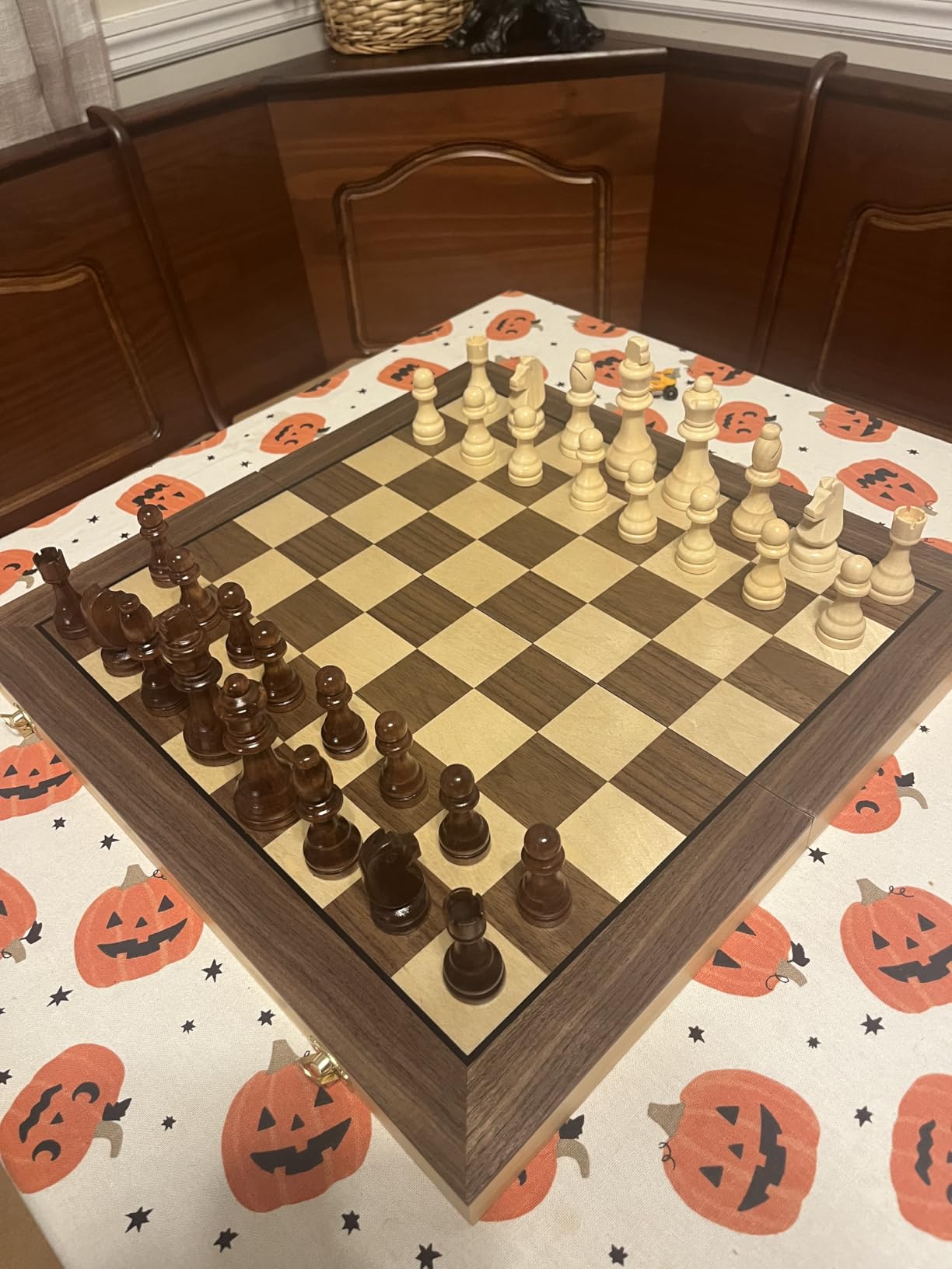 17 Inch Large Chess Set for Adults & Kids, Foldable Wooden Chess Board for Kids, Portable Magnetic Chessboard Game for Adults customer photo 1