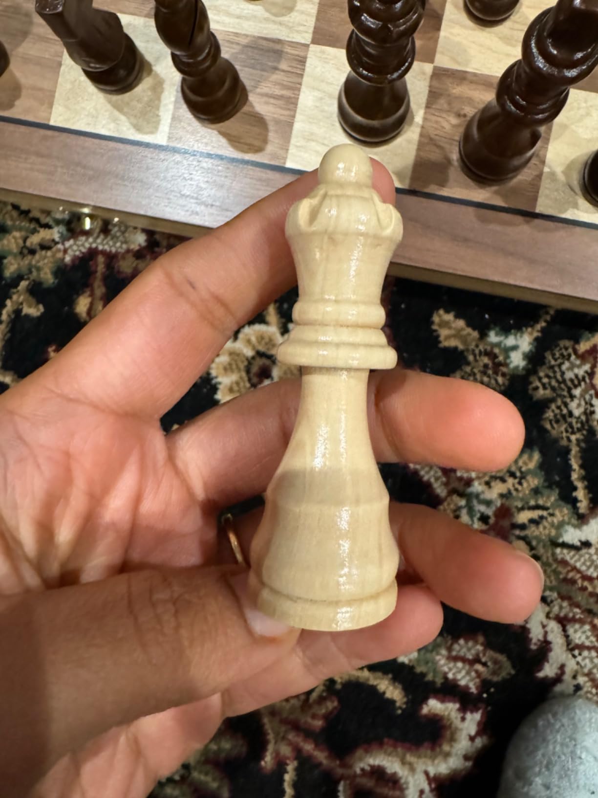 17 Inch Large Chess Set for Adults & Kids, Foldable Wooden Chess Board for Kids, Portable Magnetic Chessboard Game for Adults customer photo 2