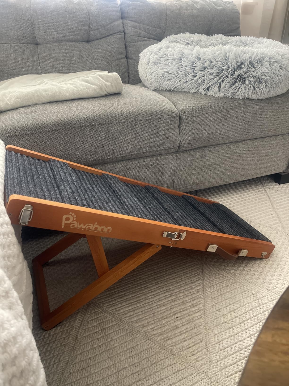 Pawaboo 2026 Upgraded Small Dog Ramp for Couch Foldable, 5 Ajustable Height | Height from 9.8