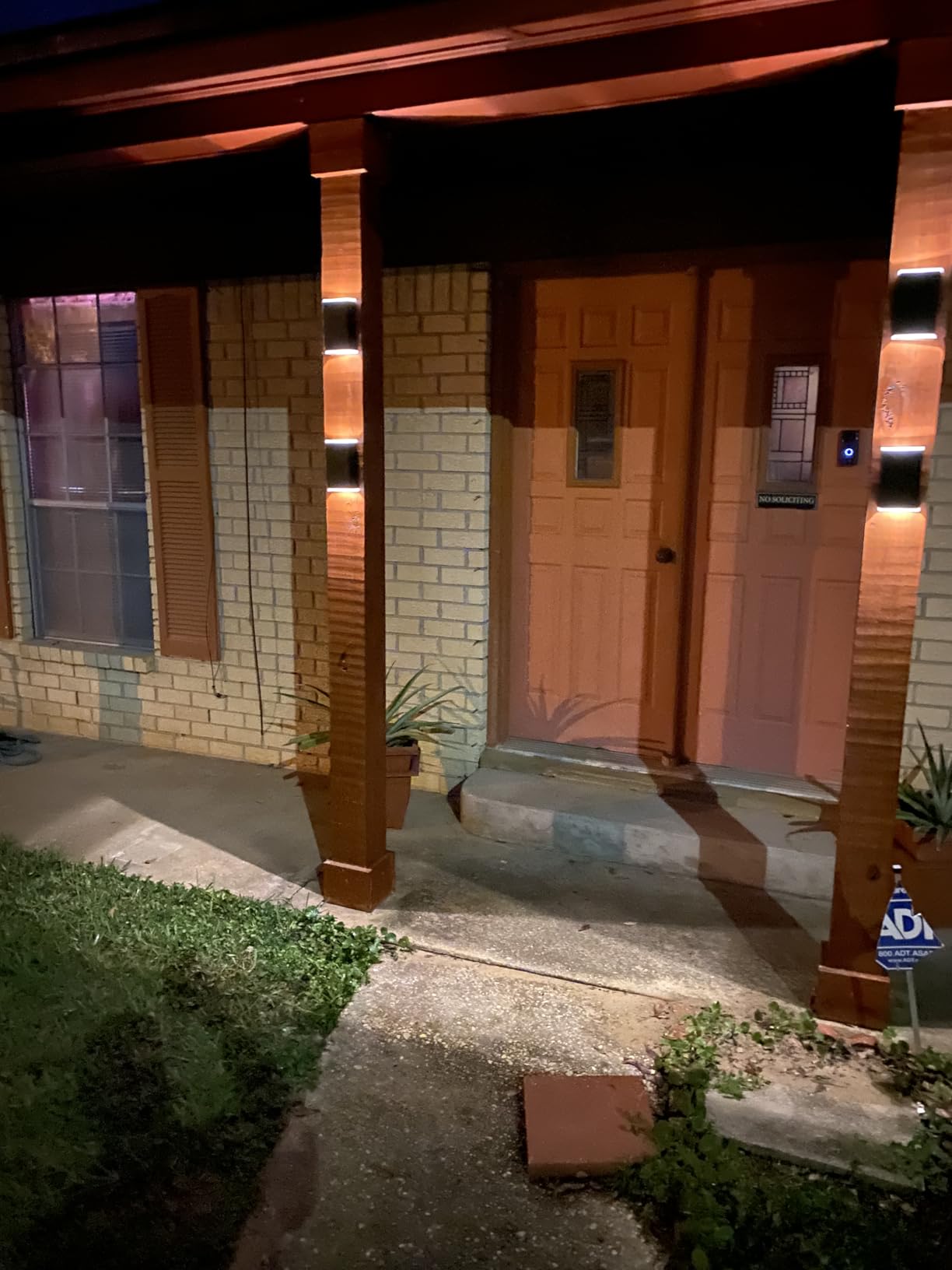Solar Wall Light Outdoor, 3000/4000/6000K 3 Modes Dusk to Dawn Lighting Wall Sconce IP67 Waterproof Up and Down Solar Lights Outdoor for House, Garage, Porch, Doorway (2 Pack) customer photo 1