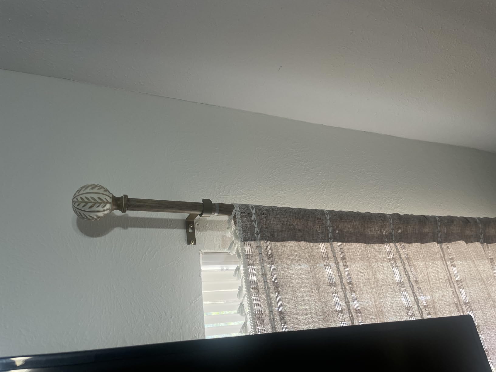 QDWIS Boho Wood Curtain Rods for Windows 48 to 84 inch, 1